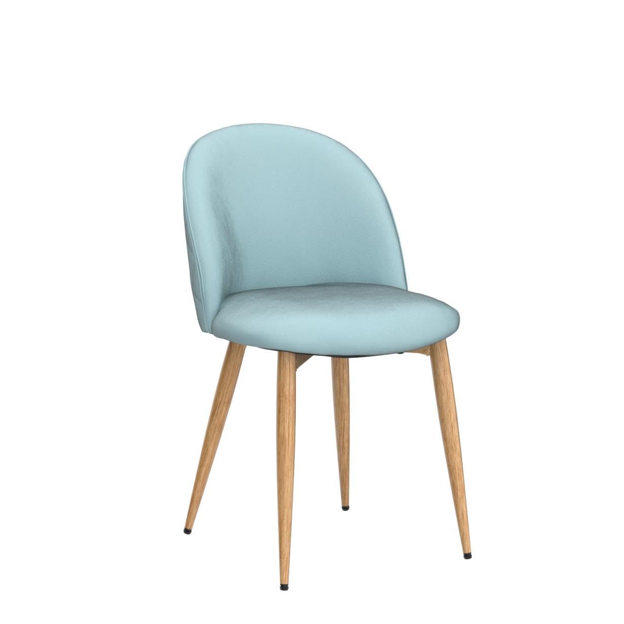 Yaheetech Velvet Upholstered Dining Chairs Set of 2 - Modern Living Room Chairs with Wooden Style Backrest & Metal Legs for Restaurant, Cafe, Home Decor - Aqua Blue (Perfect for Dining Room, Lounge, Makeup Vanity)