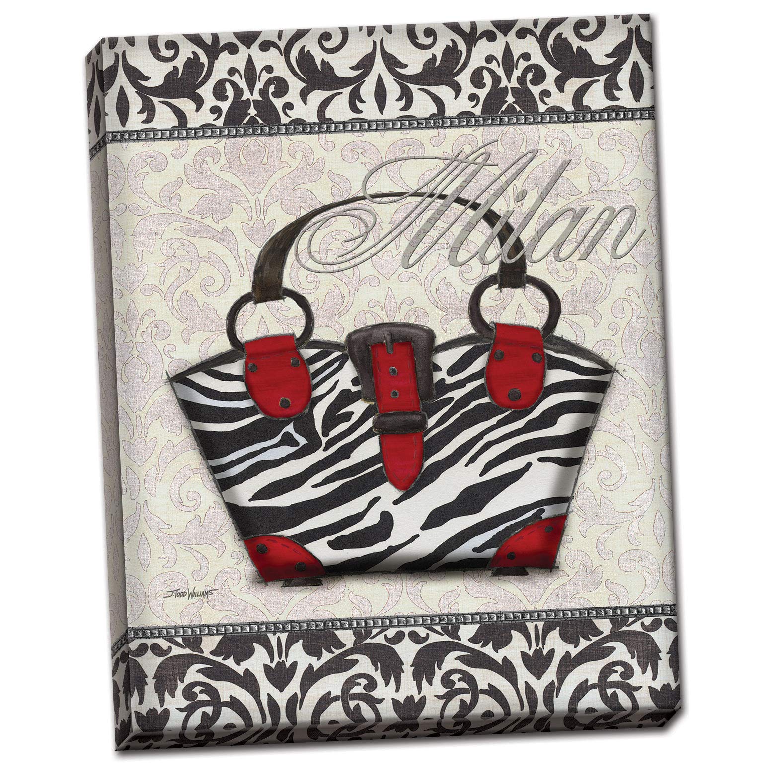 Stylish Canvas Zebra Print Purse - Italy Inspired Animal Fashion Handbag - Trendy & Affordable 8x10 Wall Art Decor for Women - Perfect for Shopping, Gifts & Home Decor