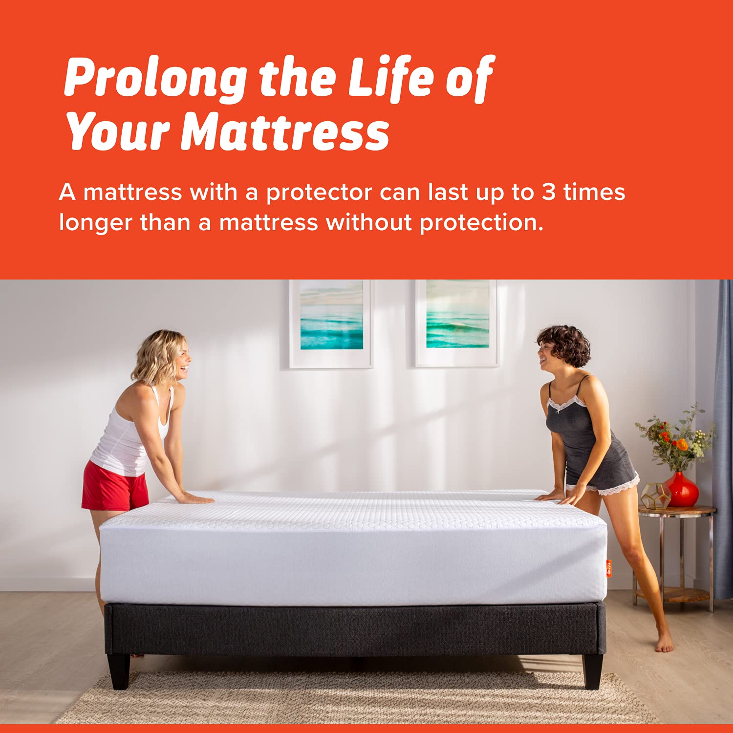 Layla Waterproof Mattress Protector - Breathable Cooling King Size Mattress Pad for Hot Sleepers | Hypoallergenic Bed Encasement with Liquid Protection | Perfect for Allergy Sufferers & Temperature Regulation