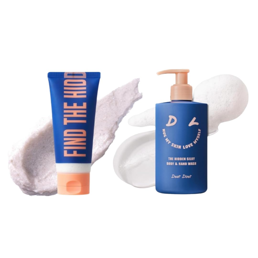 Dear Doer Moisturizing 2-in-1 Body Scrub & Wash with Andes Salt - Exfoliating & Hydrating Cleanser for Smooth Skin, 3.38 fl oz (100ml) - Perfect for Shower, Spa & Daily Skincare Routine