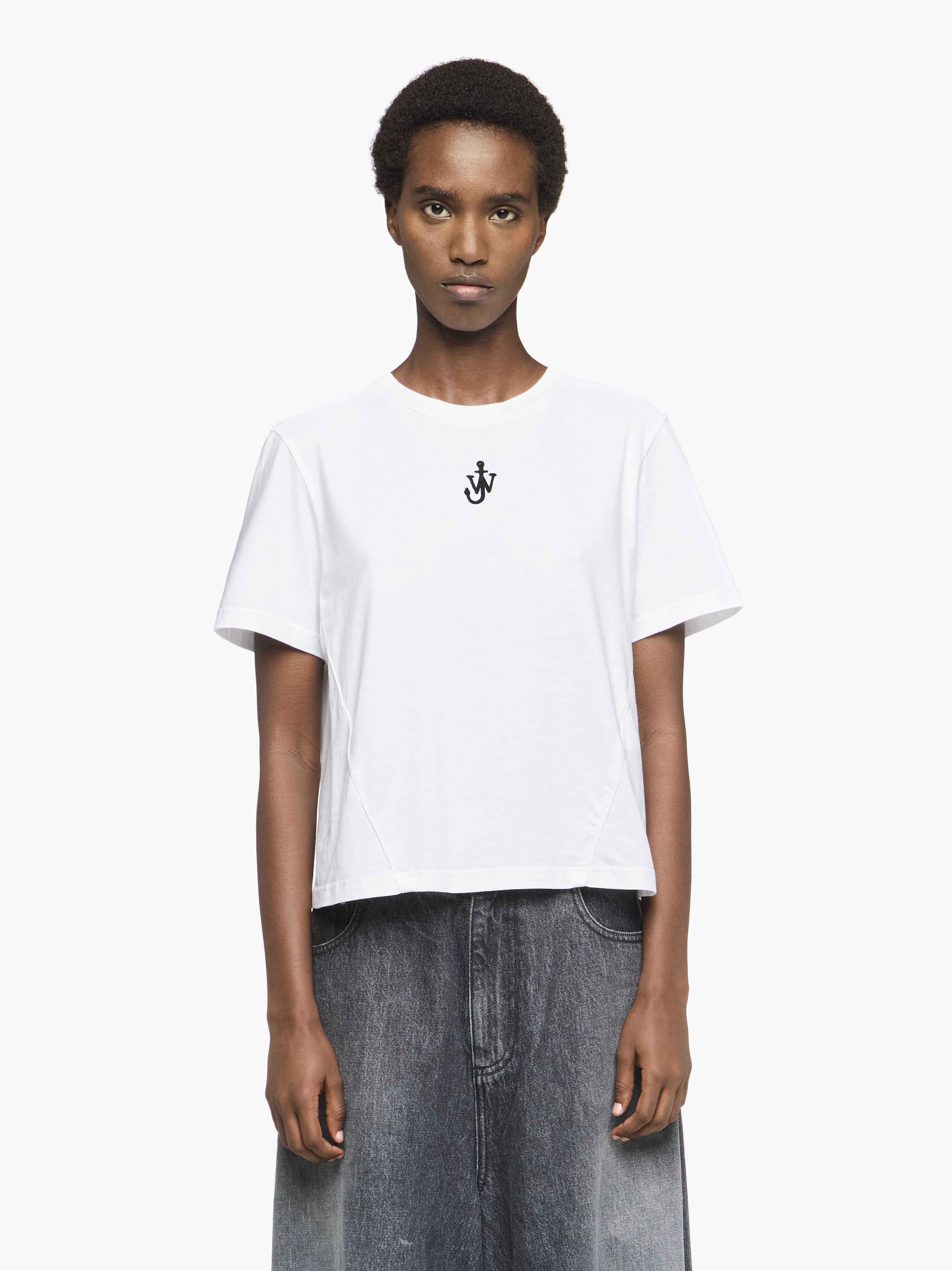 ANCHOR LOGO CROPPED PANELLED T-SHIRT - Stylish Women's Graphic Tee for Casual Wear, Street Fashion & Summer Outfits