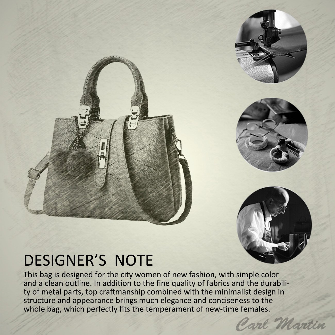 Nicole & Doris Women's Handbags - Stylish PU Leather Messenger Tote Shoulder Bag with Top Handle & Pompom Pendant, Waterproof & Durable (Blue) - Perfect for Work, Travel, and Everyday Use