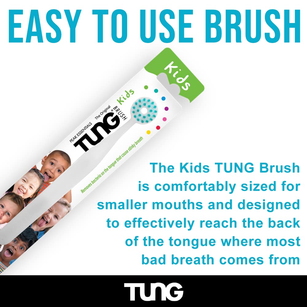 Kids Tongue Cleaner & Scraper Set of 2 - American Made Child Safe Tongue Brush & Scrubber for Fresh Breath - Perfect for Daily Oral Hygiene Routine at Home or Travel
