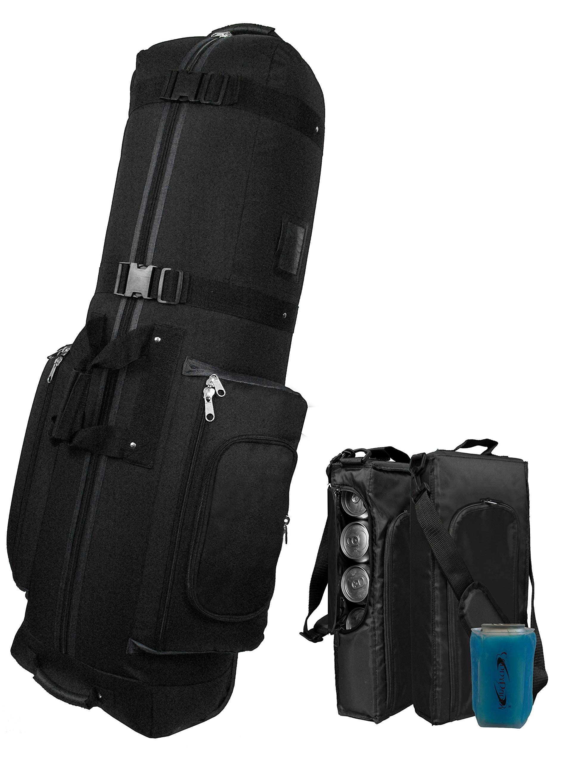 CaddyDaddy Constrictor 2 Golf Travel Bag Cover with 6-Pack Cooler - Waterproof & Durable Protection for Golf Clubs - Perfect for Air Travel, Storage & Outdoor Golf Trips