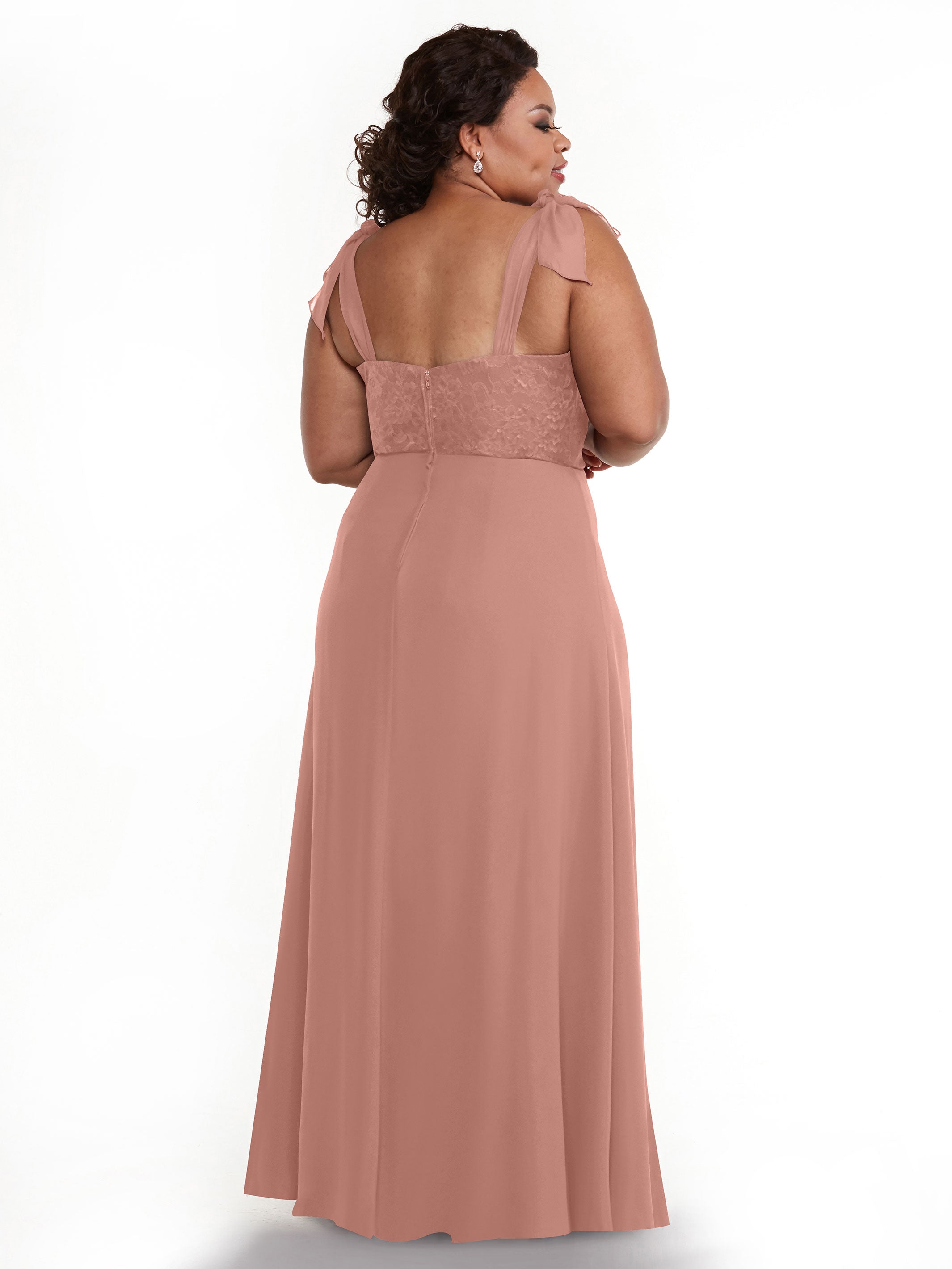 Elegant A-Line Bridesmaid Dress with Lace Bodice & Tulle Ribbon Straps - Perfect for Weddings, Formal Events & Special Occasions