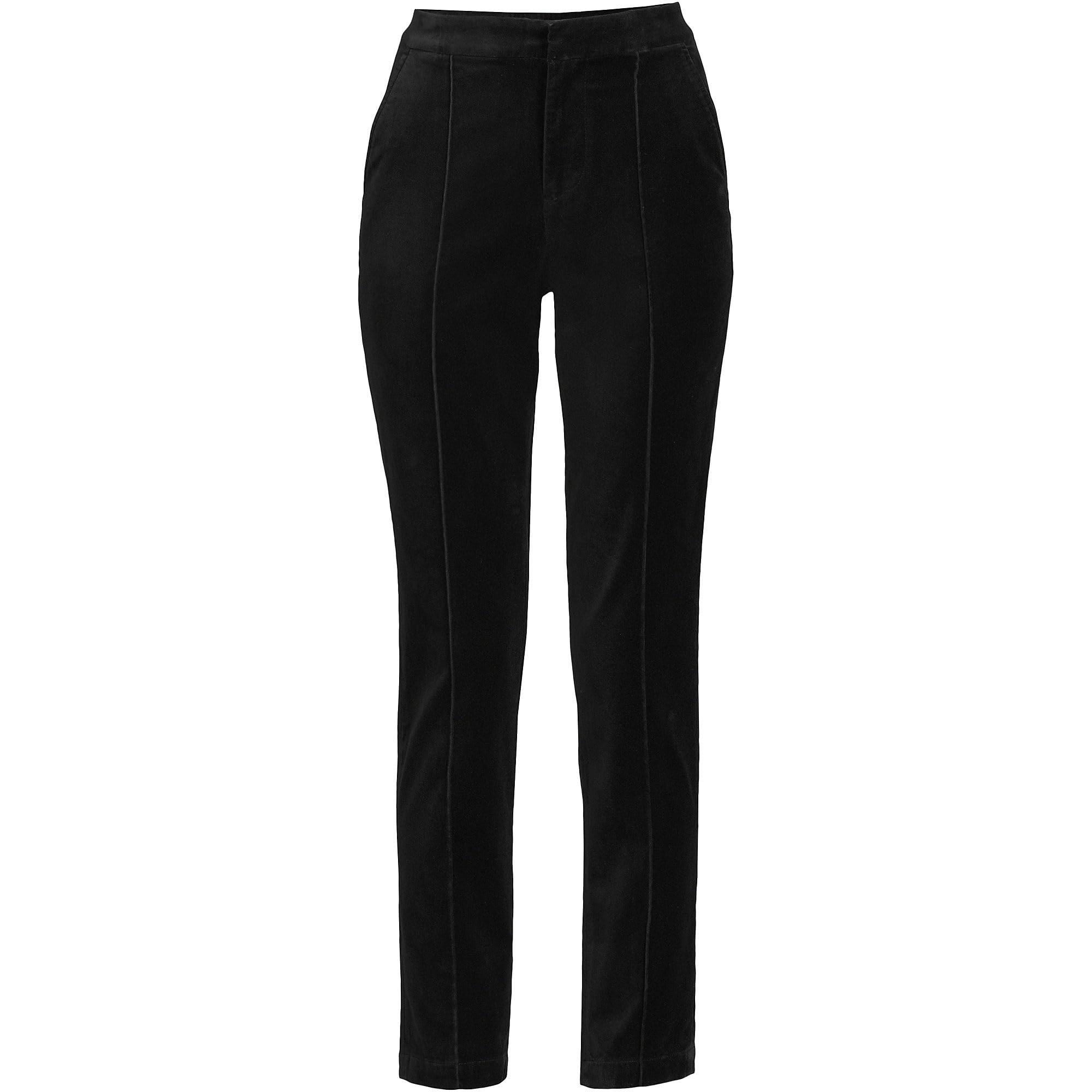 Lands' End Women's Velvet High-Rise Pintuck Pencil Ankle Pants - Slim Fit Work Pants for Office, Business & Formal Occasions