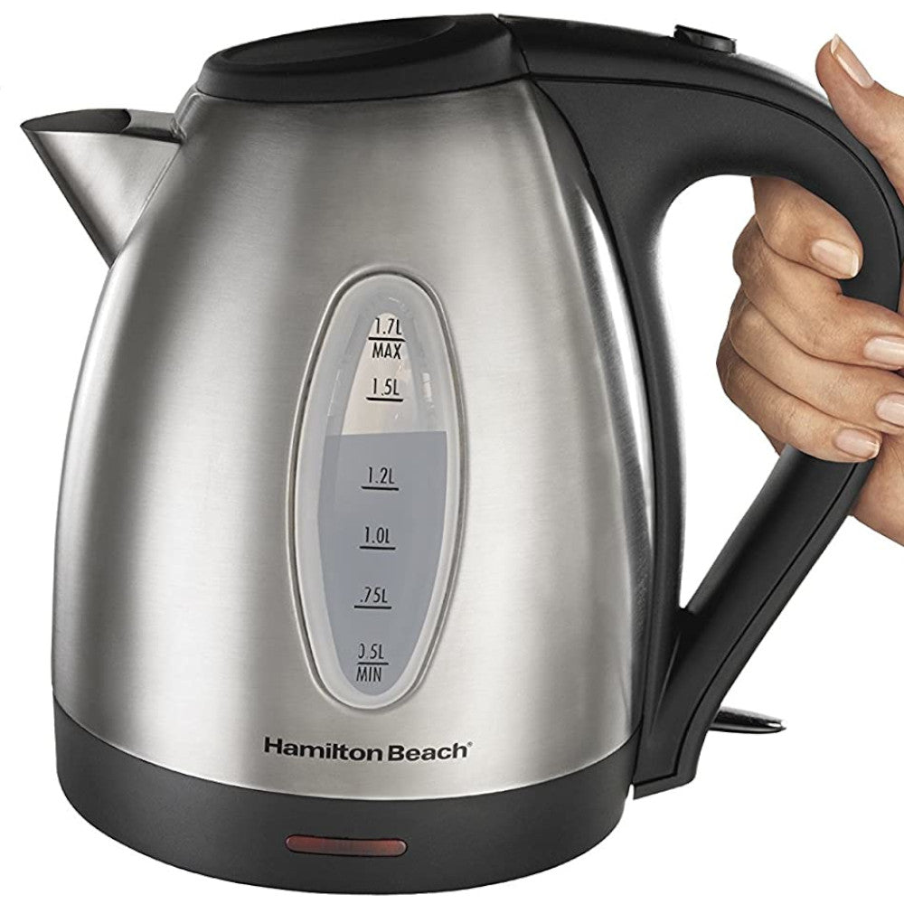 Hamilton Beach Electric Tea Kettle 1.7L - Fast Boiling Water Heater & Kettle with Auto Shut-Off, 1500W - Perfect for Home, Office, or Dorm Room Tea & Coffee Making