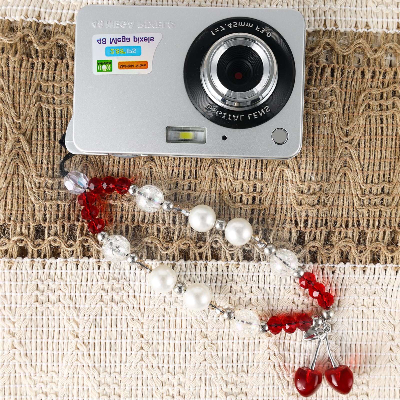 Cherry Phone Charms Strap - Cute Cell Phone Lanyard Wrist Strap with Pendant, Aesthetic Accessories for Phone, AirPods, Camera, and Bag - Perfect for Everyday Use, Travel, and Gift Giving