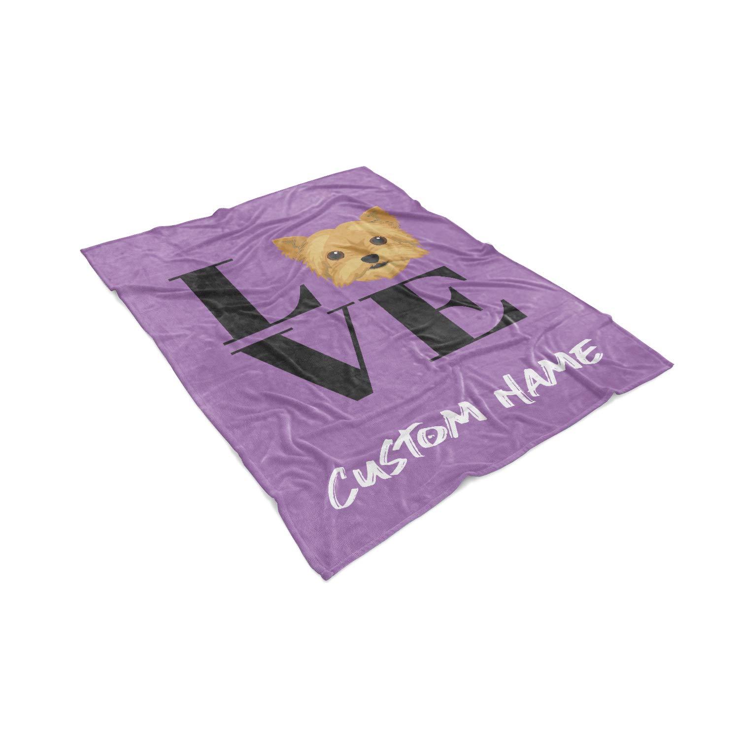 Personalized Yorkie Yorkshire Terrier Fleece Blanket - Custom Name Lightweight Dog Blanket for Small Dogs | Cozy Gift for Dog Lovers, Pet Parents & Family | Perfect for Couch Snuggles, Bedtime & Travel