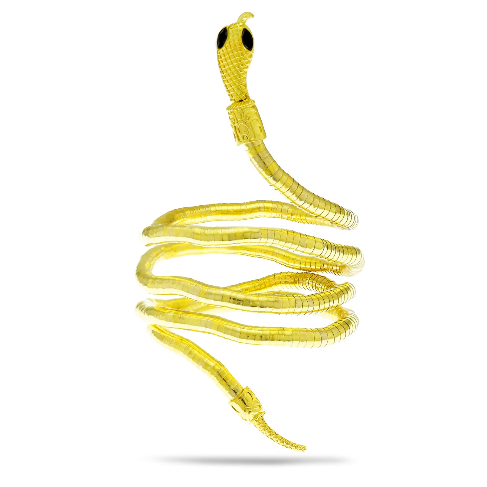 RechicGu Chic Egypt Cleopatra Swirl Snake Arm Cuff Bangle - Adjustable Open Bracelet for Women | Perfect for Costume Parties, Halloween, and Boho Fashion Accessories