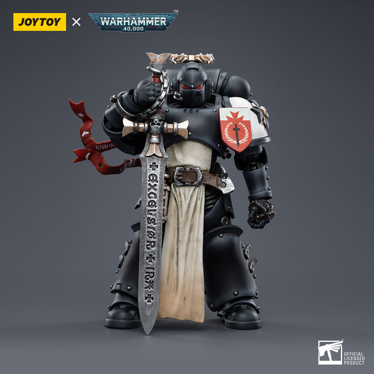 1/18 Scale JOYTOY Warhammer 40K Black Templars Action Figure Set (3pcs) - Perfect for Collectors, Tabletop Gaming & Display