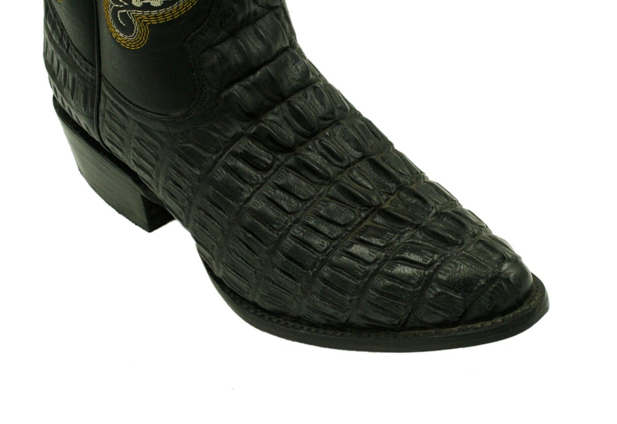 Men's Genuine Cowhide Leather Crocodile Print Western J-Toe Boots with Free Belt - Perfect for Country Dancing, Rodeo Events & Western Fashion Outfits