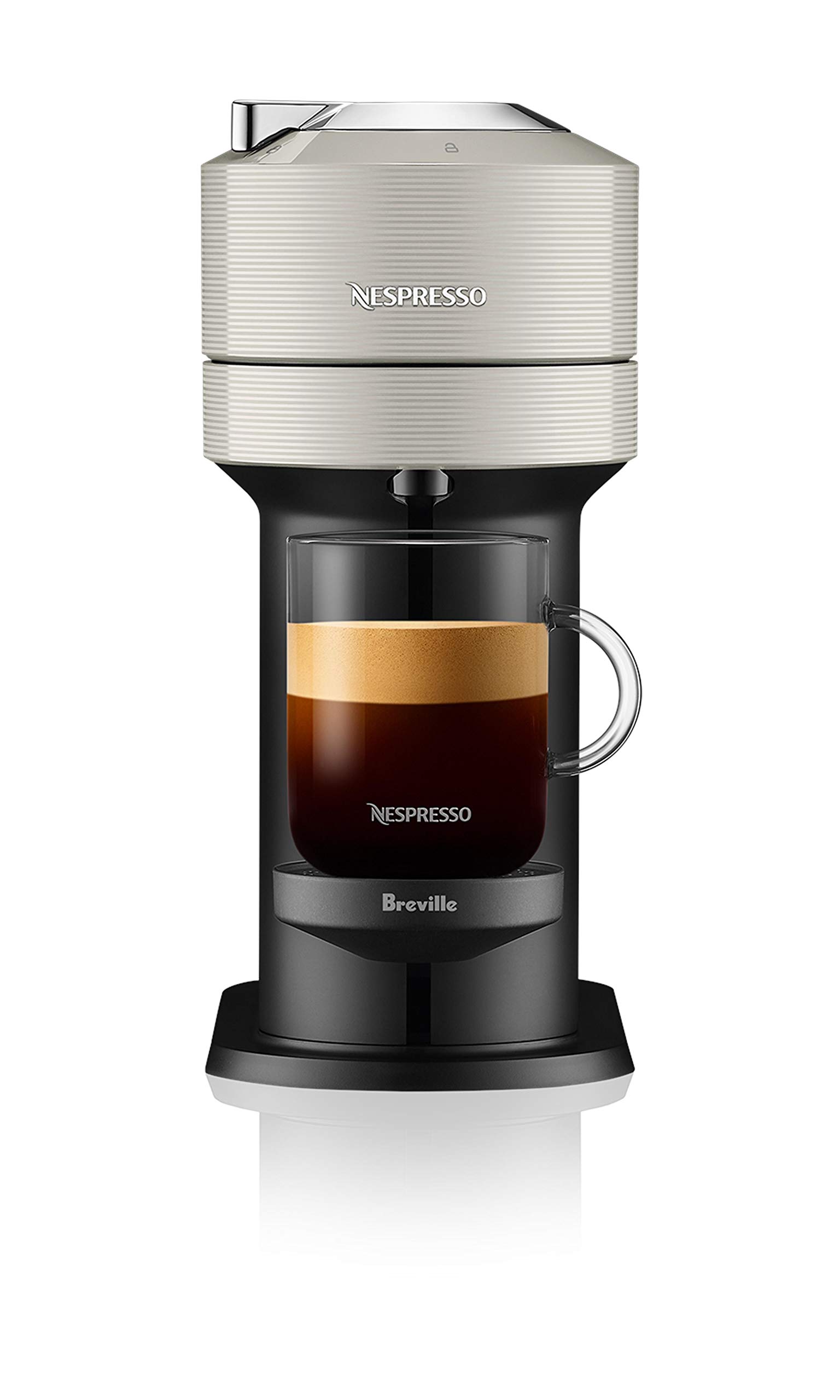 Breville Nespresso Vertuo Next Coffee & Espresso Machine with Aeroccino Milk Frother - Light Grey | Perfect for Home & Office Use, Barista-Style Drinks & Quick Morning Brews