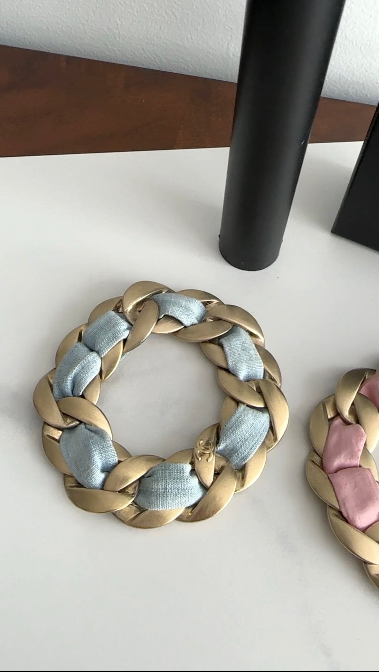 Chanel 09C Blue and Gold Chain Bracelet for Women - Luxury Fashion Jewelry Gift for Birthday, Anniversary & Special Occasions