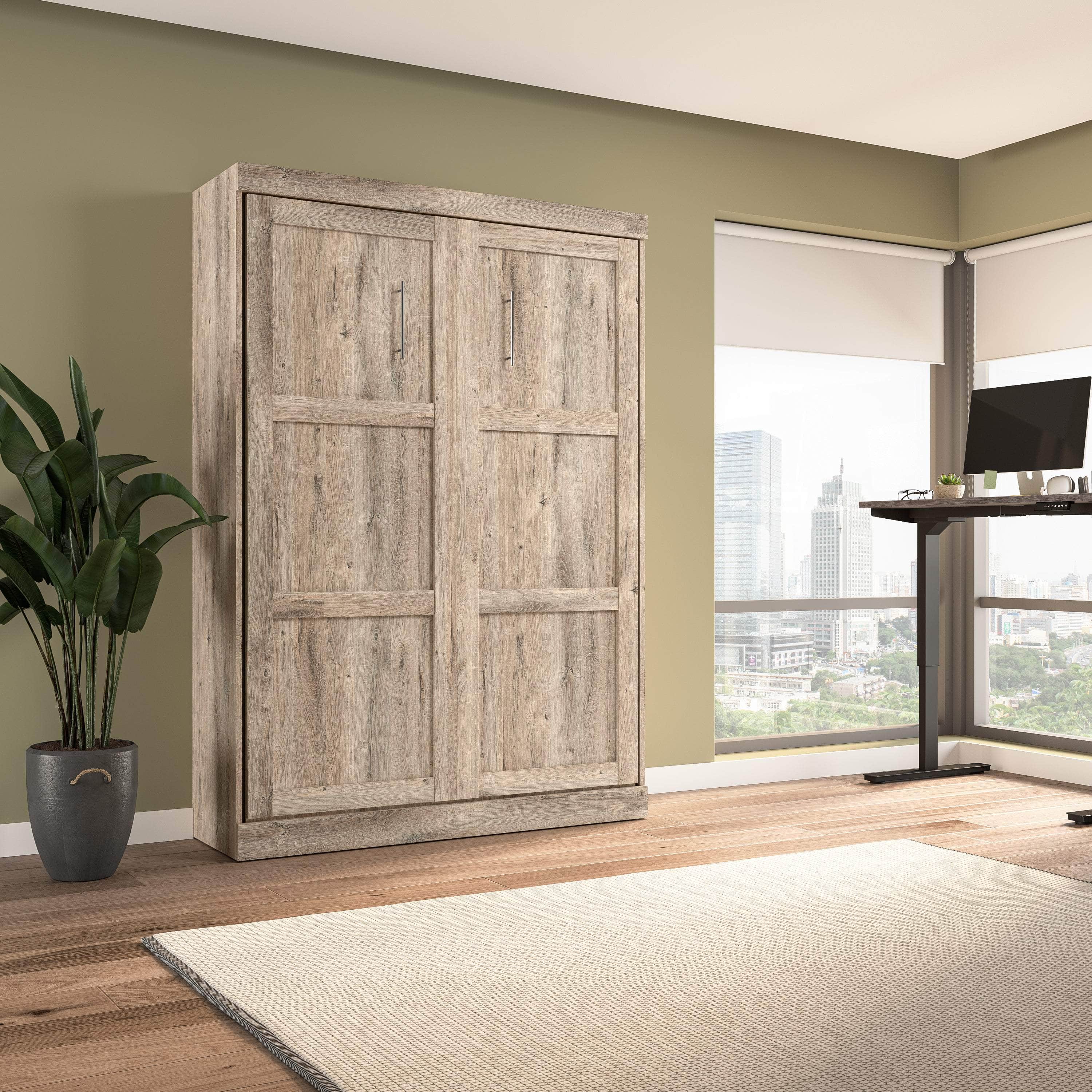 Pur Full Size Murphy Wall Bed with 7 Color Options - Space-Saving Wall Bed for Small Apartments, Guest Rooms & Home Offices