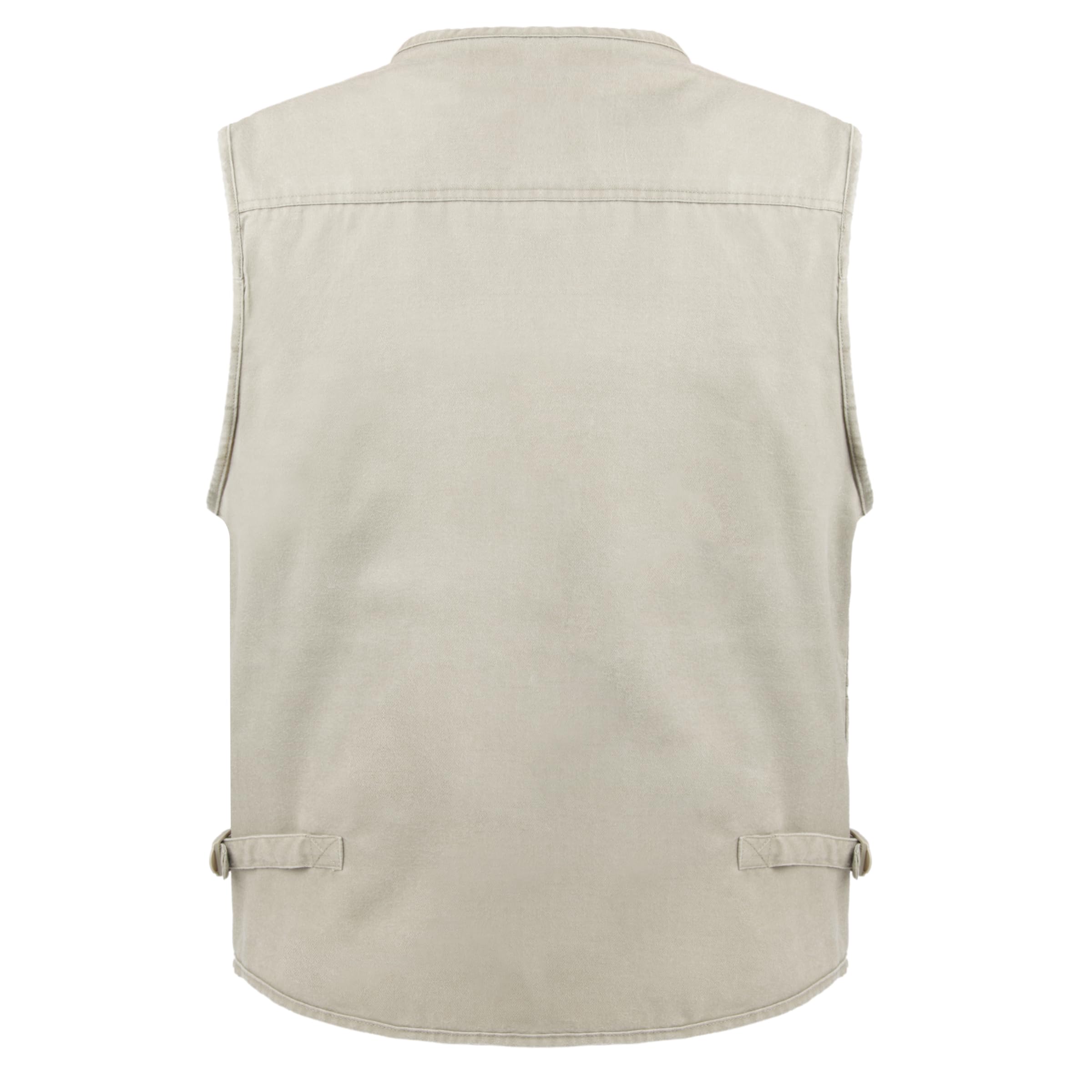 Men's Stone Washed Denim Fishing Vest with Multiple Pockets - Durable Workwear for Outdoor Activities, Hunting, and Casual Wear