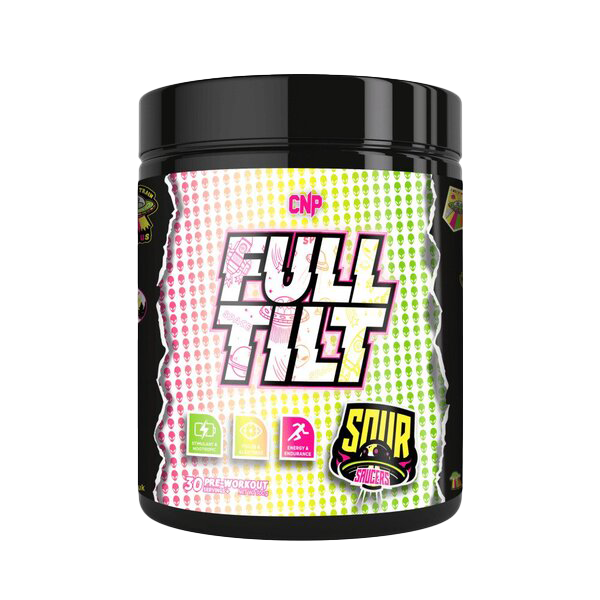 CNP Full Tilt Pre Workout Powder - Sour Saucers Flavor | Energy & Focus Booster for Gym, Running & Fitness Training