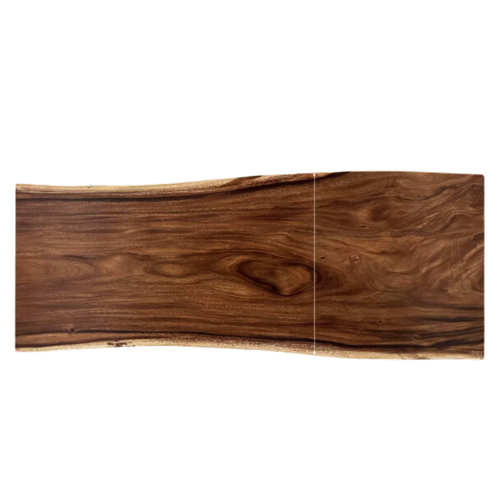 Premium Black Walnut Solid Wood Dining Table with Natural Edge - Large Top for Kitchen, Dining Room & Home Decor