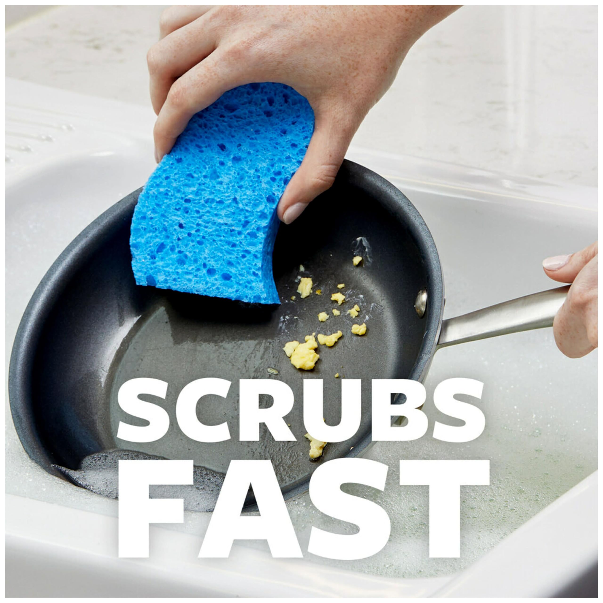 Scotch-Brite Non-Scratch Scrub Dots Cleaning Sponges - 24 Pack | Safe for Non-Stick Cookware, Kitchen, Bathroom & Household Cleaning | Perfect for Pots, Pans, Dishes & Delicate Surfaces