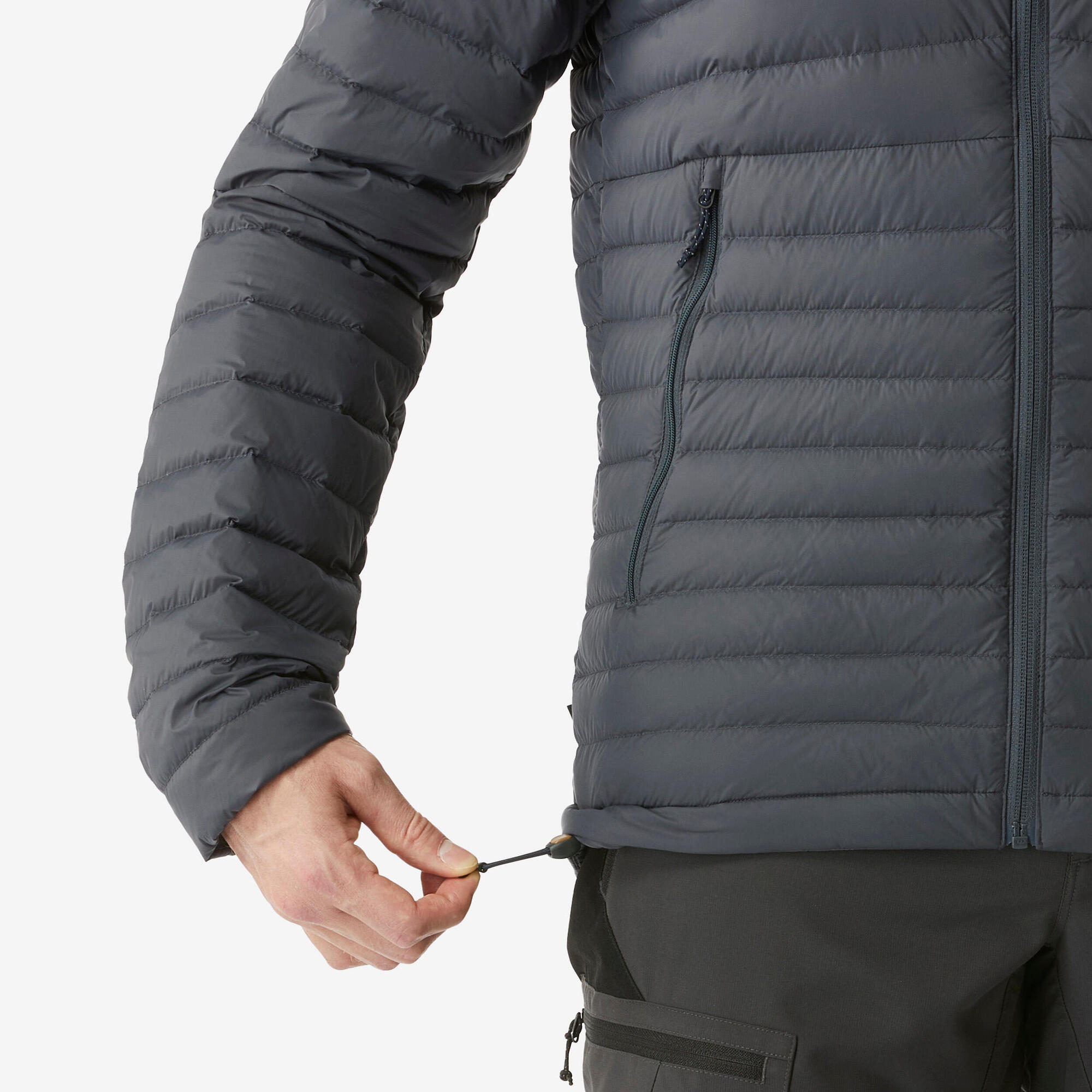 Forclaz Men's MT100 Down Puffer Jacket - Lightweight Warm Winter Coat for Hiking & Outdoor Activities | Water-Resistant Insulated Hooded Jacket for Men