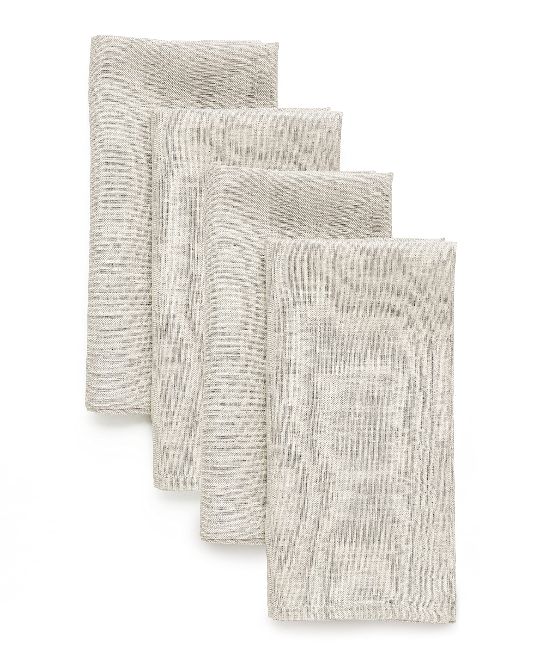 Solino Home 100% Pure Linen Dinner Napkins Set of 4 - 20x20 Inch Light Natural Cloth Napkins for Spring, Mother's Day & Easter Decor | Handcrafted, Machine Washable | Perfect for Dinner Parties, Weddings & Holiday Table Settings