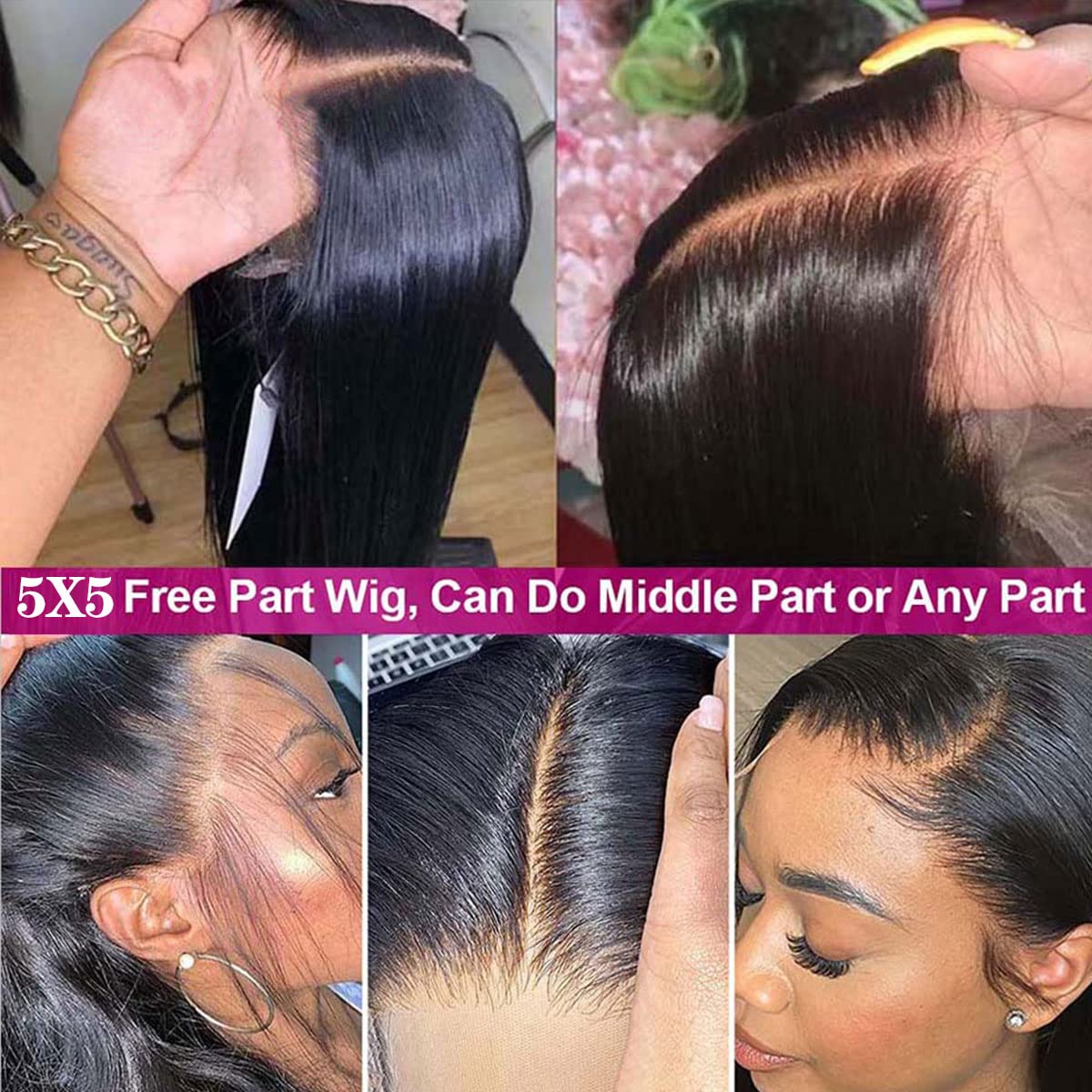 5x5 HD Lace Front Wigs Human Hair - Brazilian Virgin Hair 180% Density 26 Inch - Soft & Smooth Natural Black Color with Baby Hair for Black Women | Perfect for Daily Wear, Special Occasions & Protective Styling