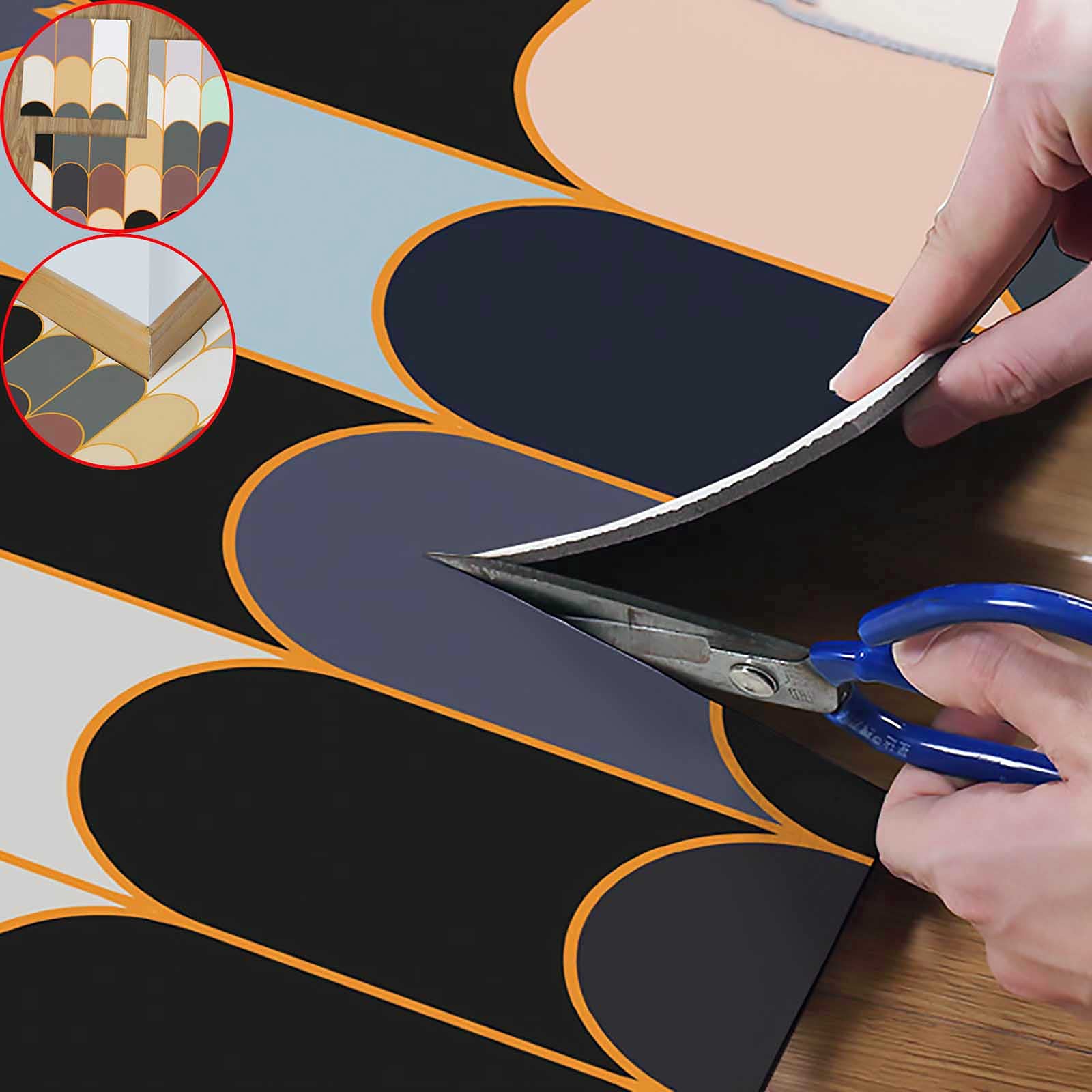 Non-Slip Anti-Fatigue Kitchen Floor Mat - Waterproof Oil-Proof Standing Comfort Mat for Home & Office - Geometric Design Area Rug (90x1000cm, Customizable) - Perfect for Cooking, Dishwashing & Long Standing Work