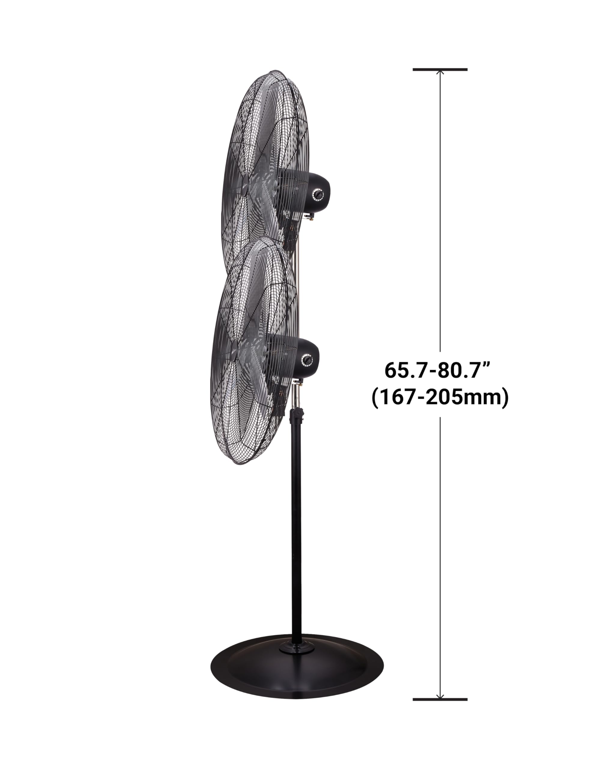 30” High Velocity 7500 CFM Pedestal Fan with 3-Speed Settings & Wide Angle Oscillation - Adjustable Height (65.7”-80.7”) for Home, Office, Warehouse & Outdoor Cooling