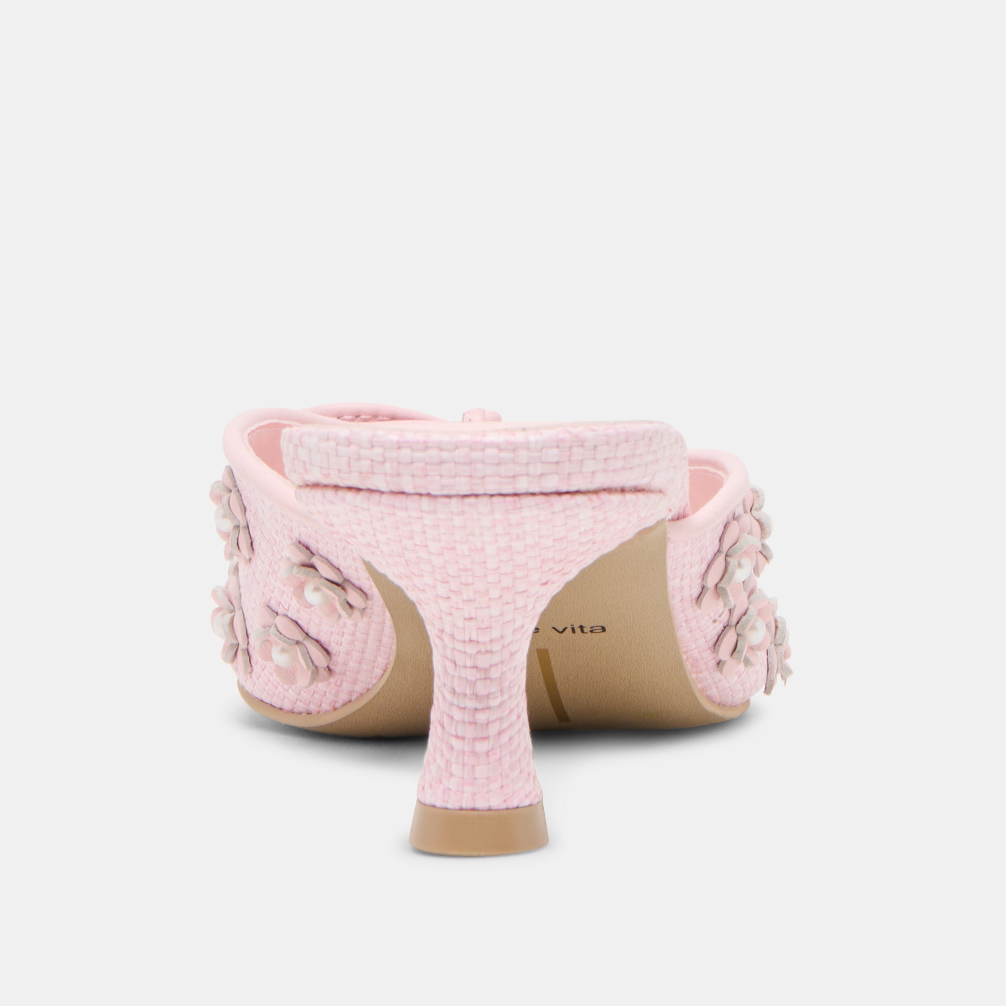 Camilo x Byrdie Golf Wide Heels Pink Raffia Sandals - Comfortable & Stylish Women's Golf Shoes for Outdoor Sports & Summer Fashion