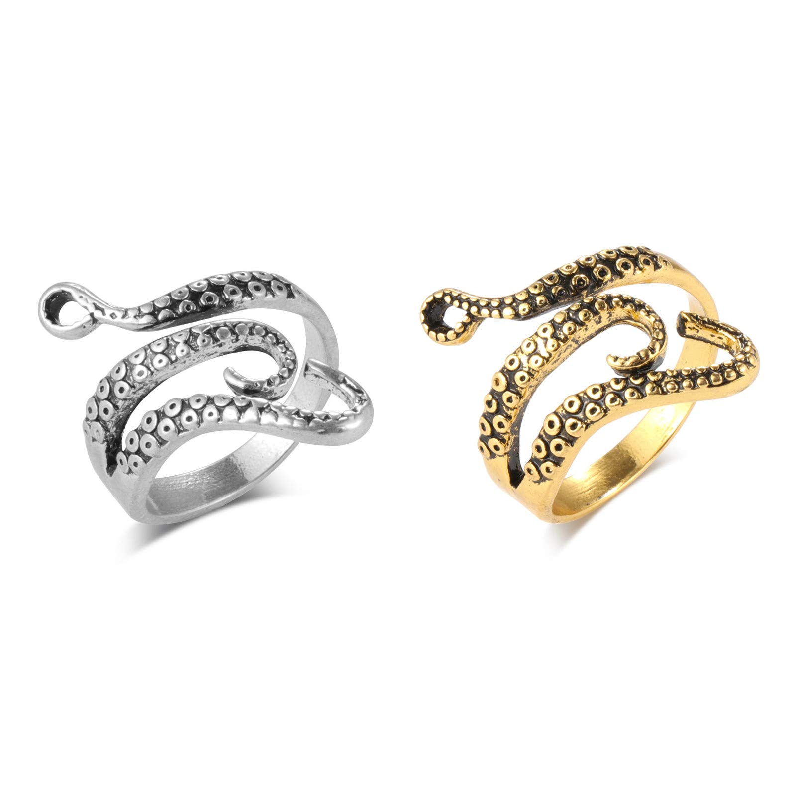 Adjustable Angel Wing Rings for Men & Women - Punk Devil Wings Open Band Promise Rings - Perfect for Gifts, Couples & Gothic Fashion
