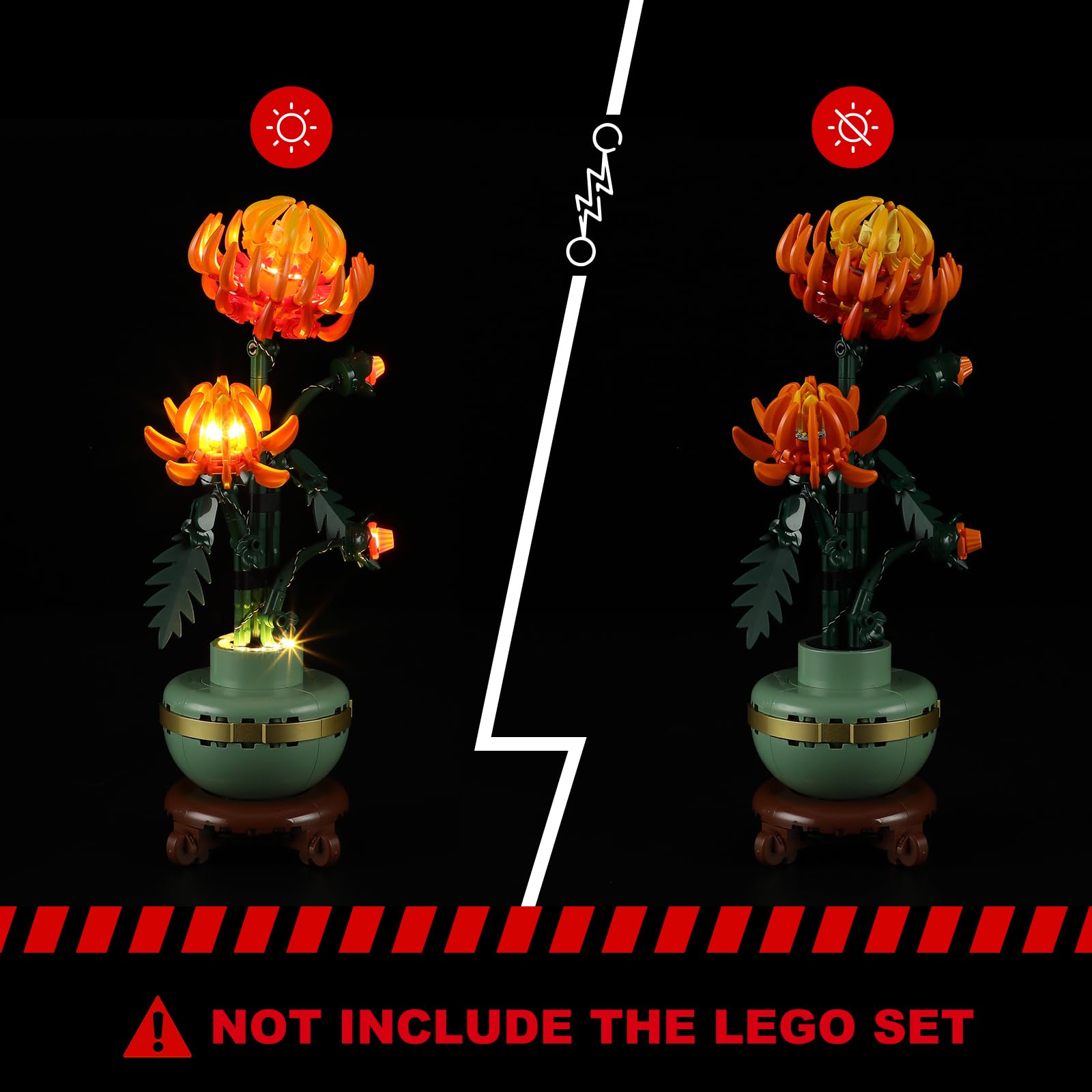BRIKSMAX LED Light Kit for Lego Chrysanthemum (10368) - Compatible with Lego Icons Building Set - DIY Lighting for Home Decor, Gifts & Display (Lego Set Not Included)