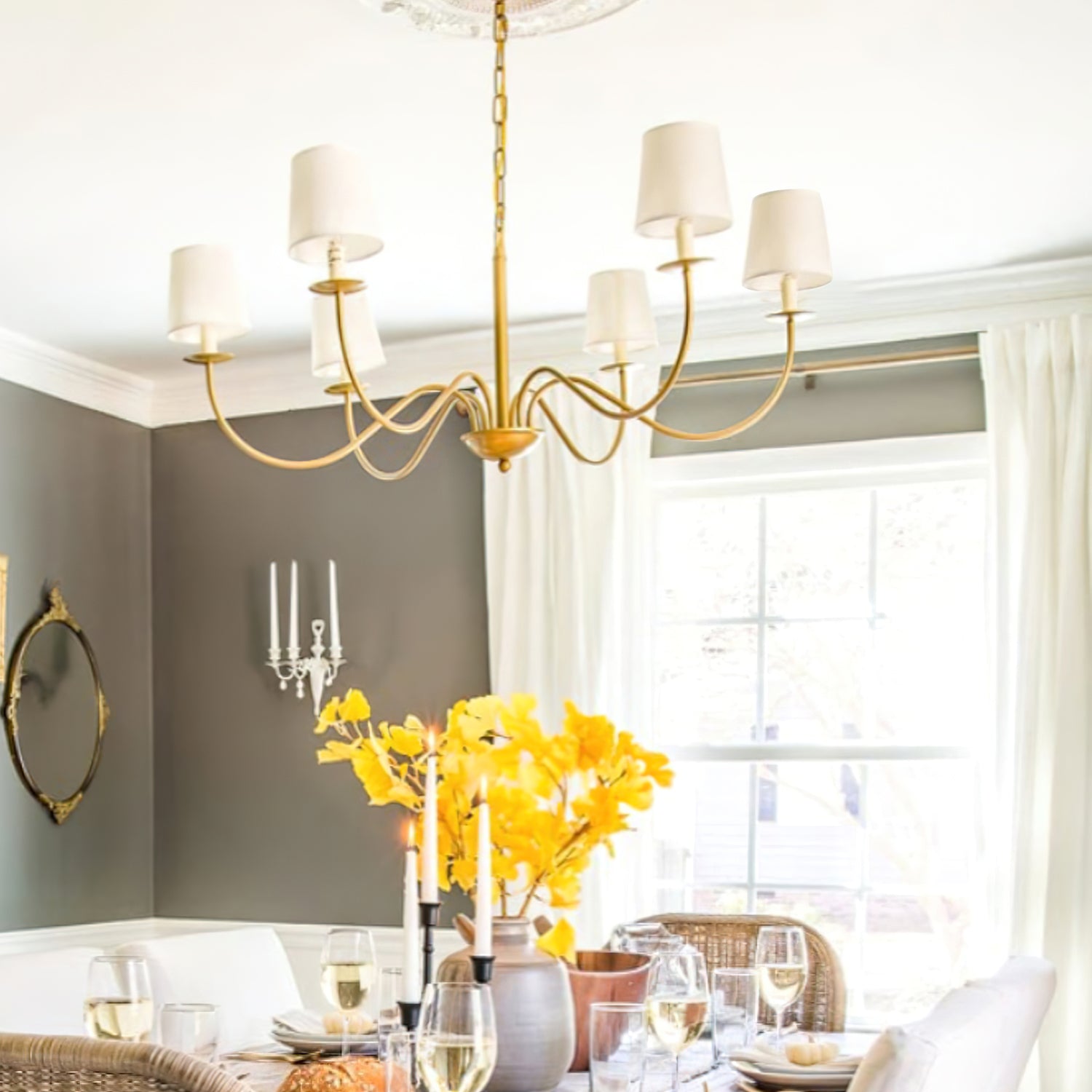 Eclipse Chandelier - Modern Crystal Ceiling Light Fixture for Dining Room, Living Room & Bedroom | Elegant Home Decor Lighting