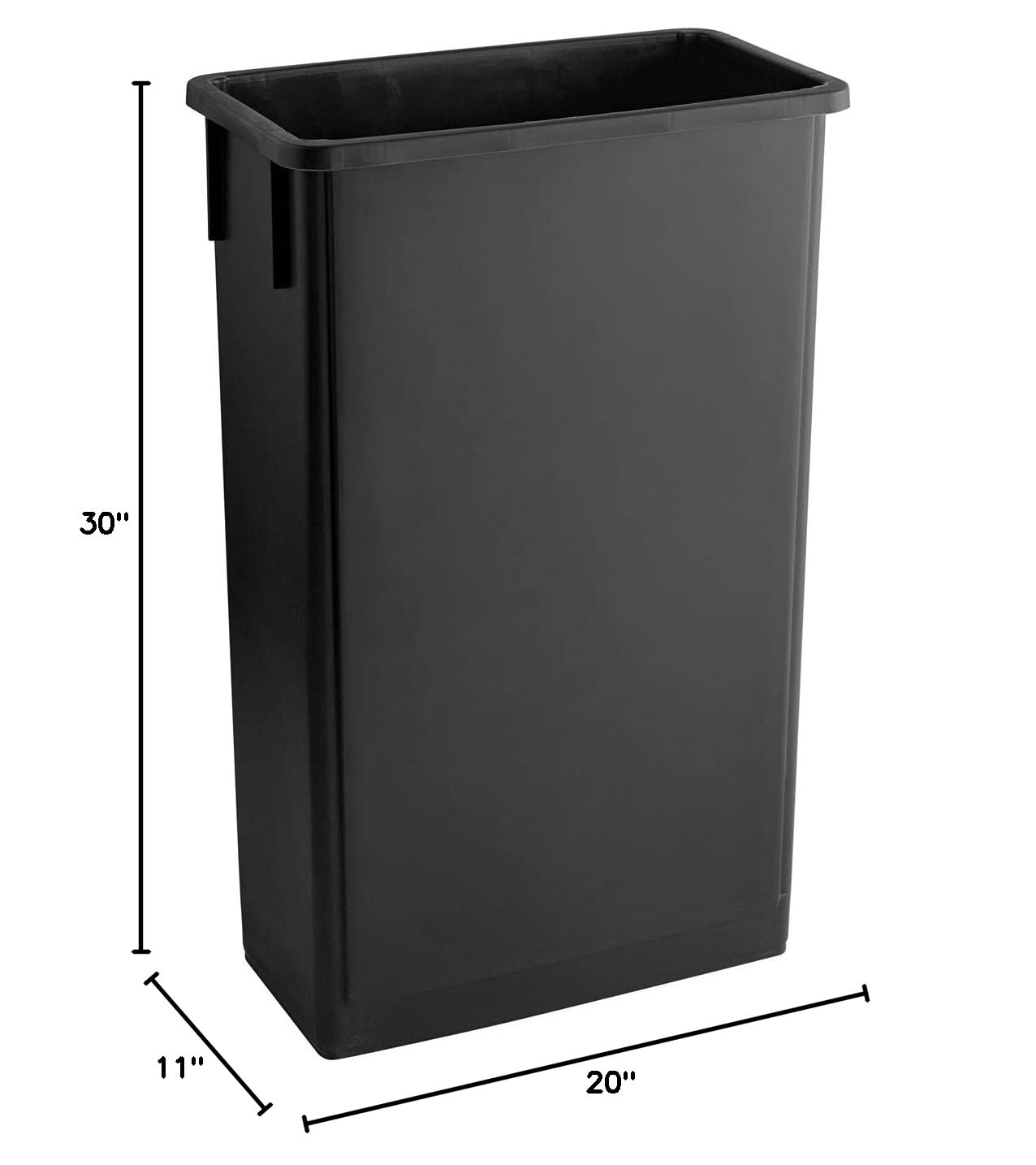 PRO&Family 5-Pack 92 Qt (23 Gallon/87 Liter) Slim Black Rectangular Trash Cans - Kitchen Waste Bins, Garbage Cans, Recycling Bins for Home, Office & Outdoor Use