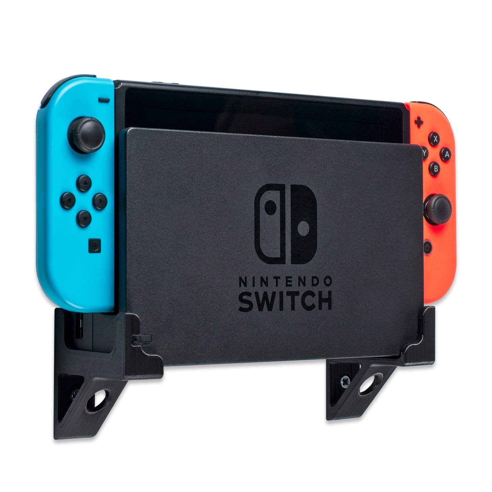 P3D-Lab Wall Mount Bracket for Nintendo Switch Dock - Secure & Durable Black Console Holder - UK Made with 3-Year Warranty - Perfect for Gaming Room, Bedroom, or Office Setup