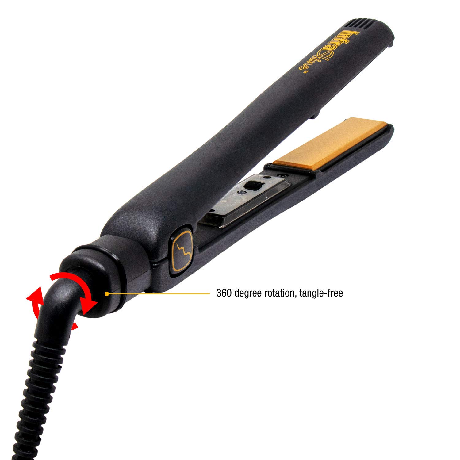 Original Medium Flat Iron 1 Inch - Black Ceramic Floating Plates for Smooth Shiny Frizz-Free Hair - Professional Hair Straightener for Home & Salon Use - 1 Year Warranty - Made in Korea - Perfect for Styling, Straightening & Smoothing Hair Daily