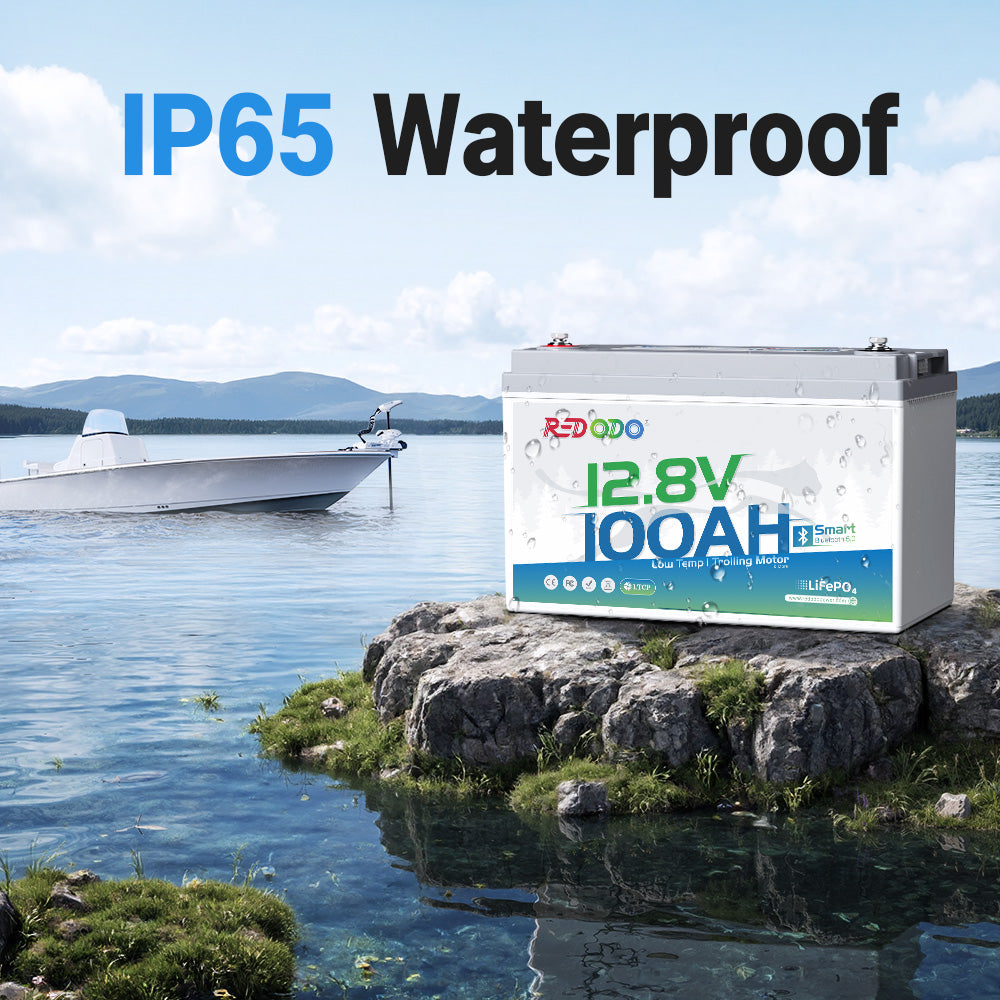 Redodo 12V 100Ah Group 31 Bluetooth Lithium Battery with Real-Time Monitoring - Perfect for RV, Marine, Solar Power & Off-Grid Applications
