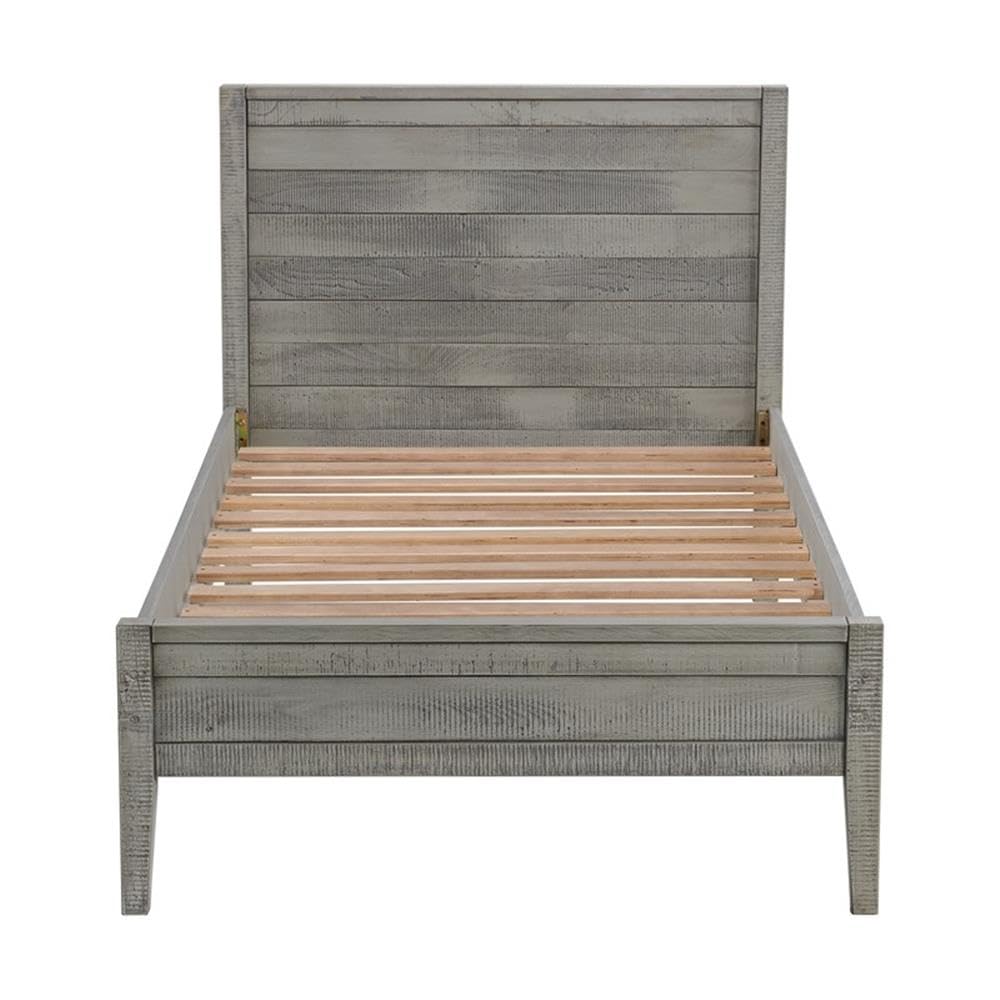Alaterre Windsor 3-Piece Twin Bedroom Set with Panel Bed & 2 Nightstands - Driftwood Gray - Perfect for Kids' Rooms, Guest Bedrooms & Small Spaces