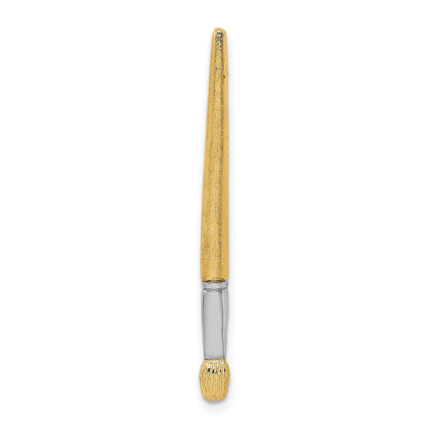 14K Yellow Two-Tone Gold 3D Oil Paint Brush Charm - 38mm x 3mm - Perfect for Jewelry Making, DIY Crafts & Unique Gifts