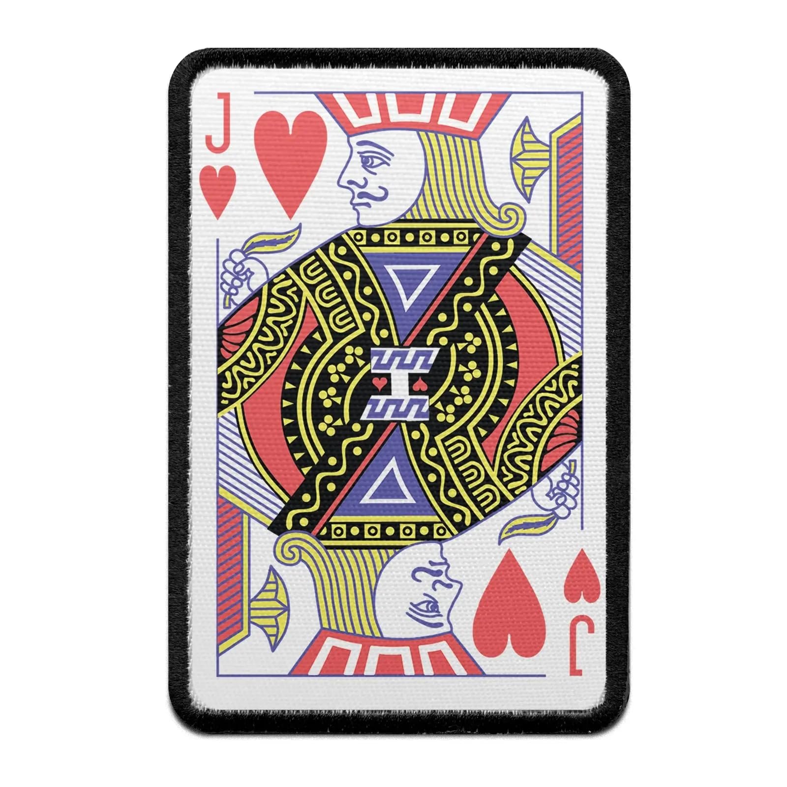 Jack of Hearts Playing Card Patch - Embroidered Iron On Applique for DIY Clothing, Hats & Bags - Unique Sew On Decoration for Costumes, Denim & Accessories