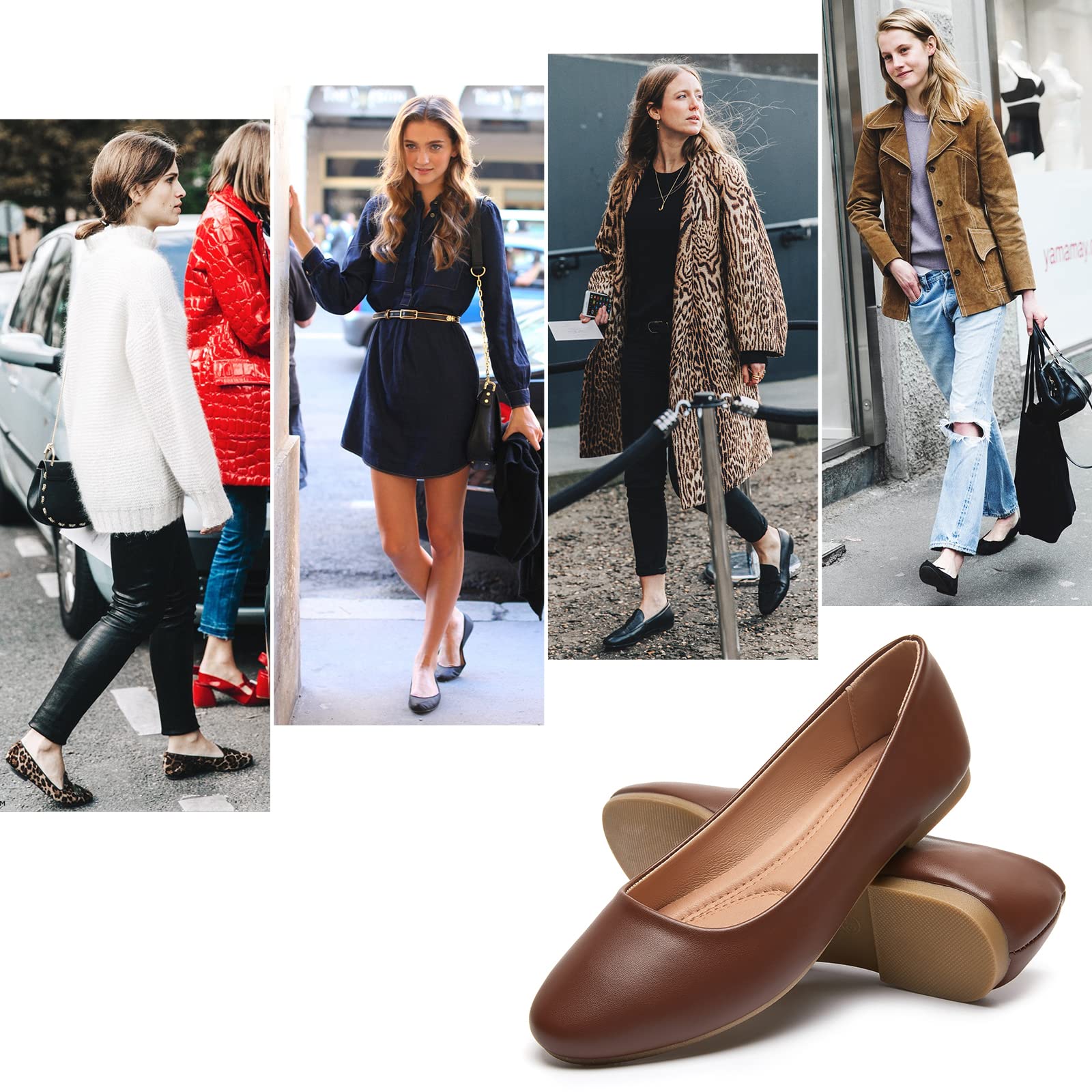 **Hash Bubbie Women's Ballet Flats - Comfortable PU Leather Slip-On Dress Shoes for Women | Perfect for Work, Parties & Casual Wear**