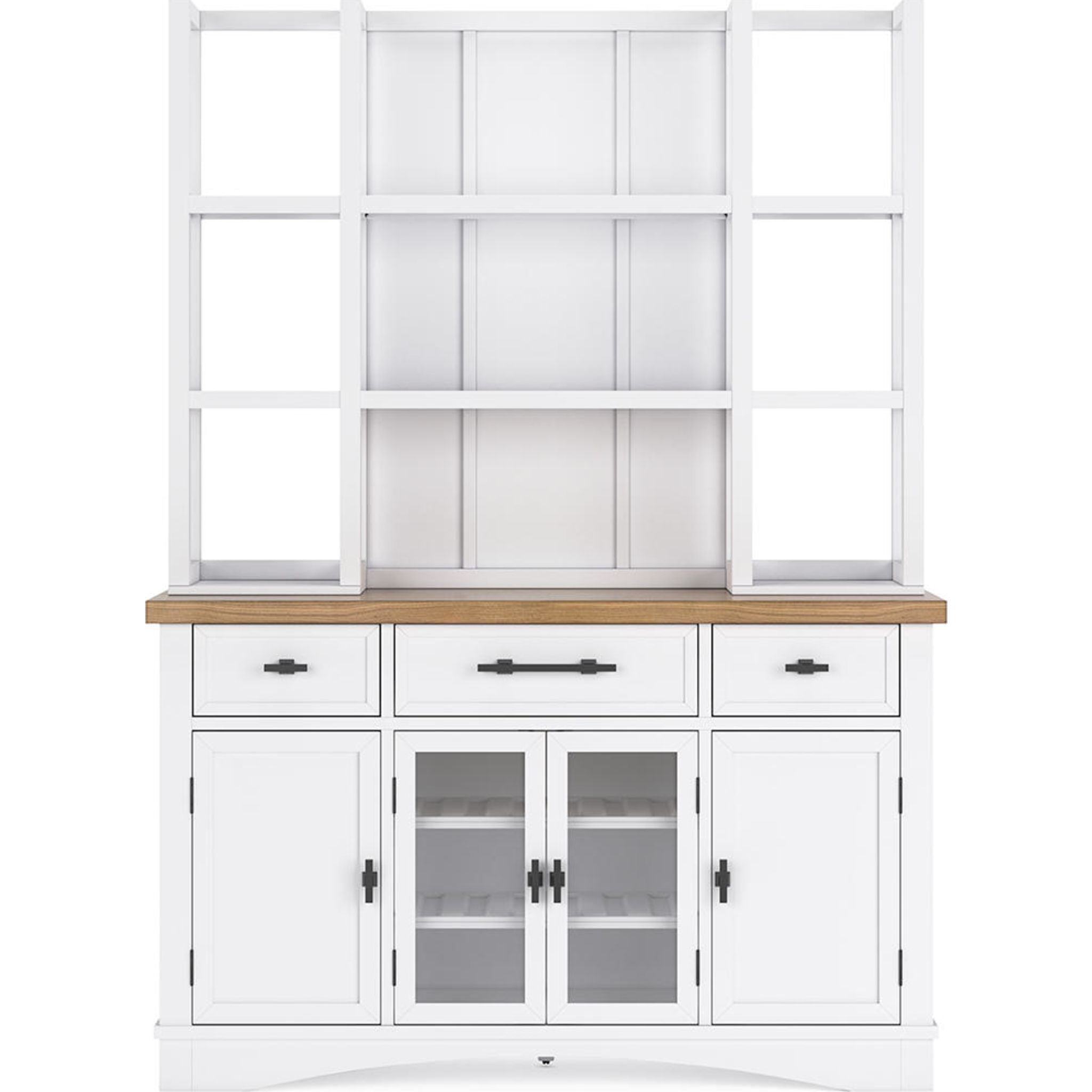 Ashbryn Server & Hutch - White/Natural (D844D3) - Perfect for Dining Room Storage & Display