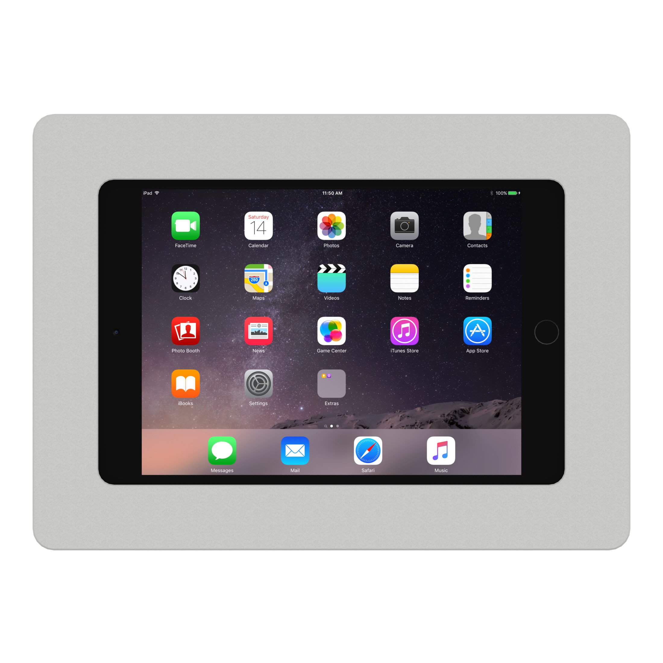 VidaMount Light Grey VESA Mount Enclosure for iPad Mini 4 & 5 - Secure Wall Mount Bracket for Home, Office & Classroom iPad Display