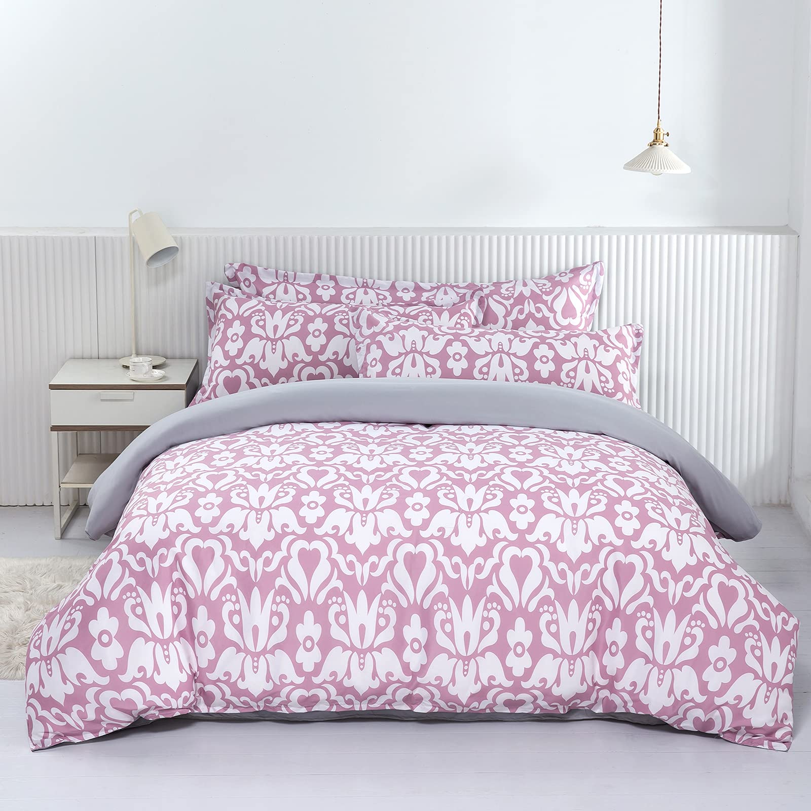 Minimalist Style Quilt Cover Set - 2-Piece (1 Pillowcase + 1 Duvet Cover) or 3-Piece (2 Pillowcases + 1 Duvet Cover) - Twin Size 68x86 Inches - Soft Breathable Cotton Bedding for Modern Bedroom, Guest Room & Dorm Decor