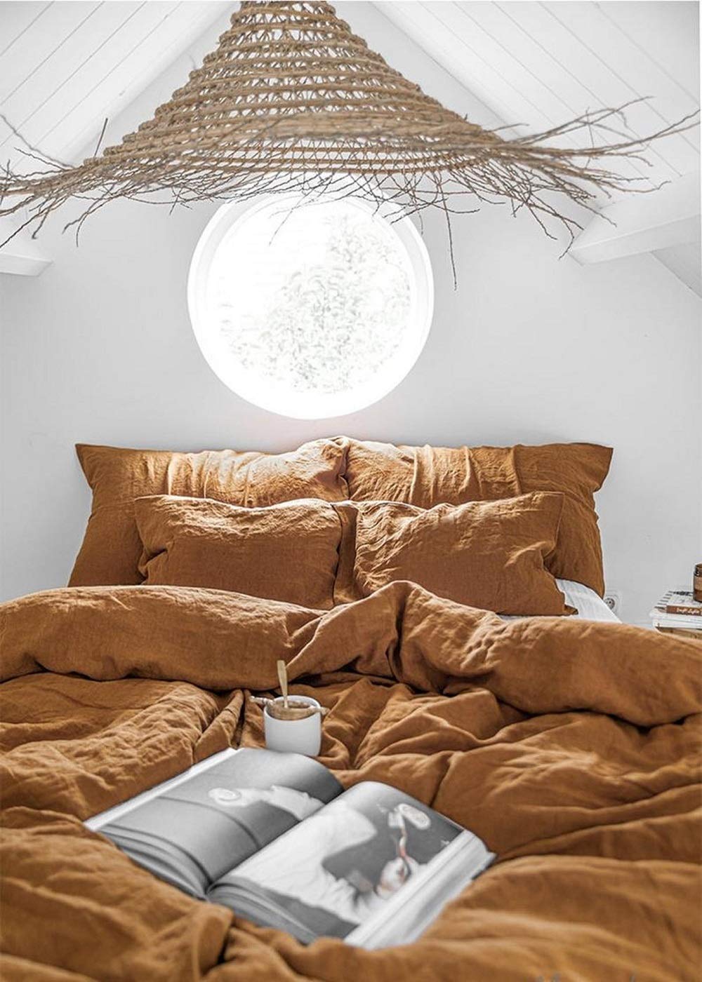 100% Cotton Stonewashed Duvet Cover Set - Cinnamon Color for King, Queen, Full & Toddler Beds | Soft & Breathable Bedding for Cozy Nights & Guest Rooms