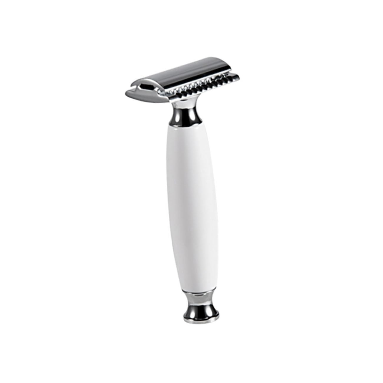 FRCOLOR Men's Vintage Safety Razor - Double Edge Stainless Steel Manual Shaving Kit with Travel Case - Perfect for Home Use, Travel & Gift Giving