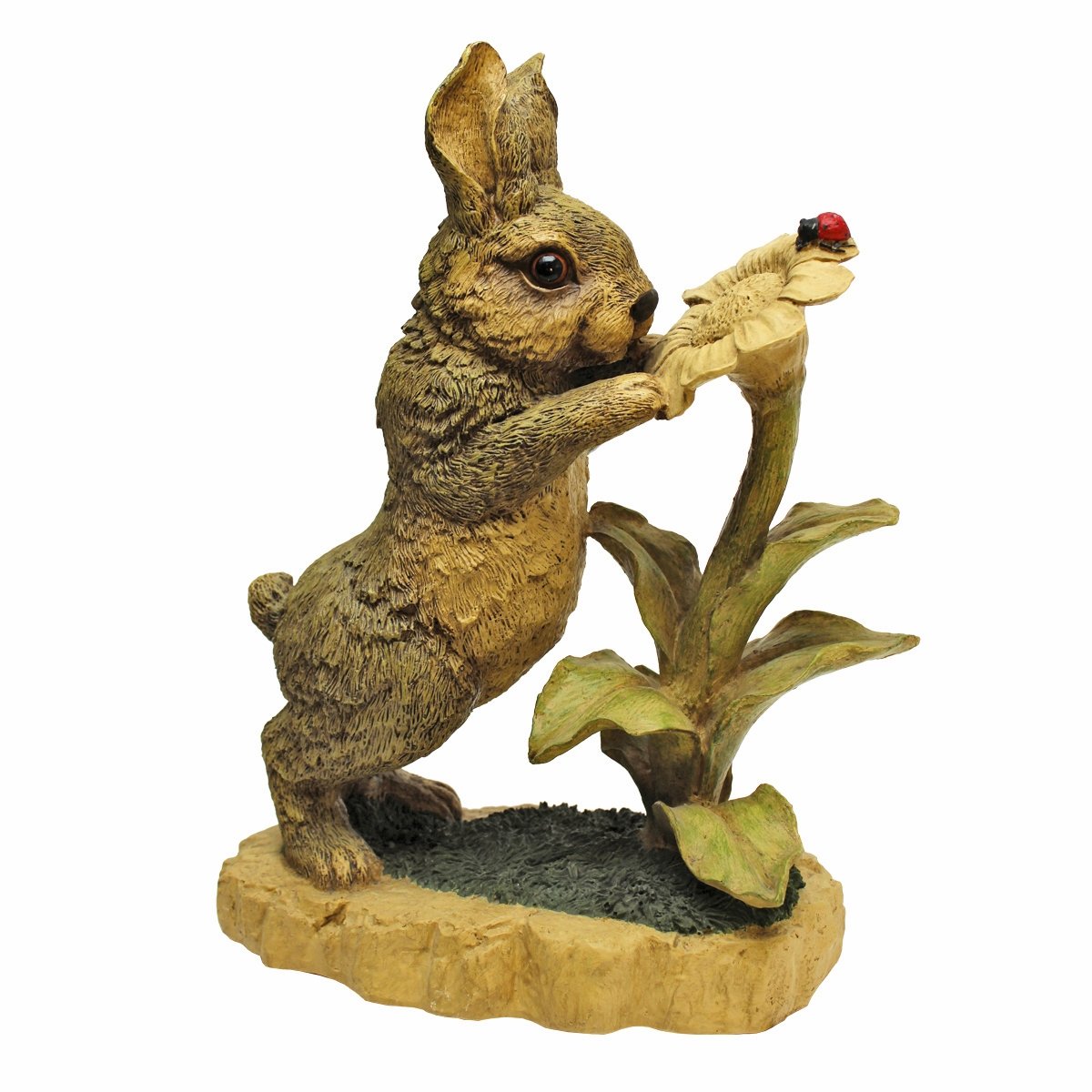 Design Toscano EU1381 Flower Friends Garden Rabbit Statue - Colorful Outdoor Decor for Gardens, Patios & Yards - Perfect for Spring & Easter Decorations