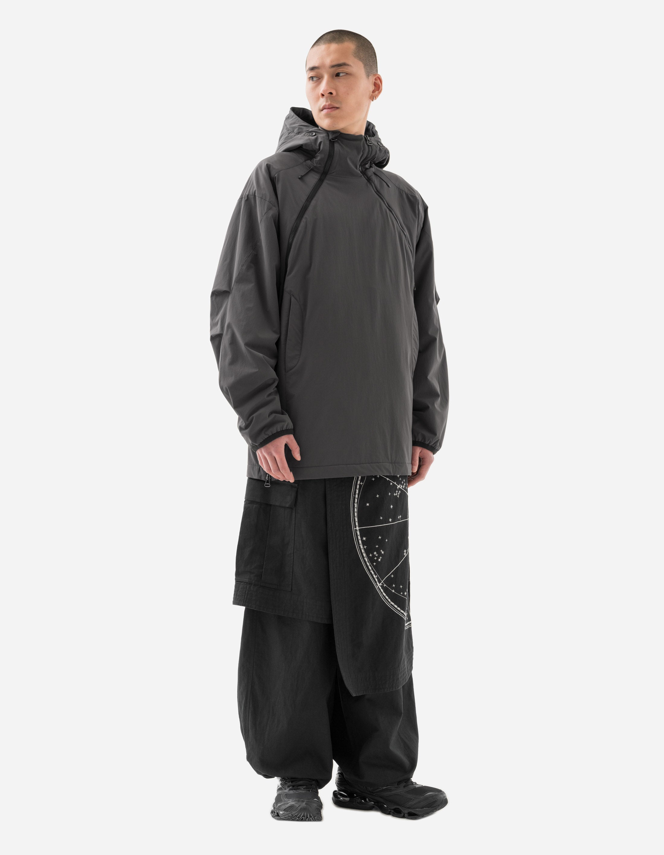 6017 Celeste Asym Cargo Hakama Pants - Black | Trendy Streetwear & Cosplay Outfit for Women | Perfect for Anime Conventions, Fashion Shows & Casual Wear