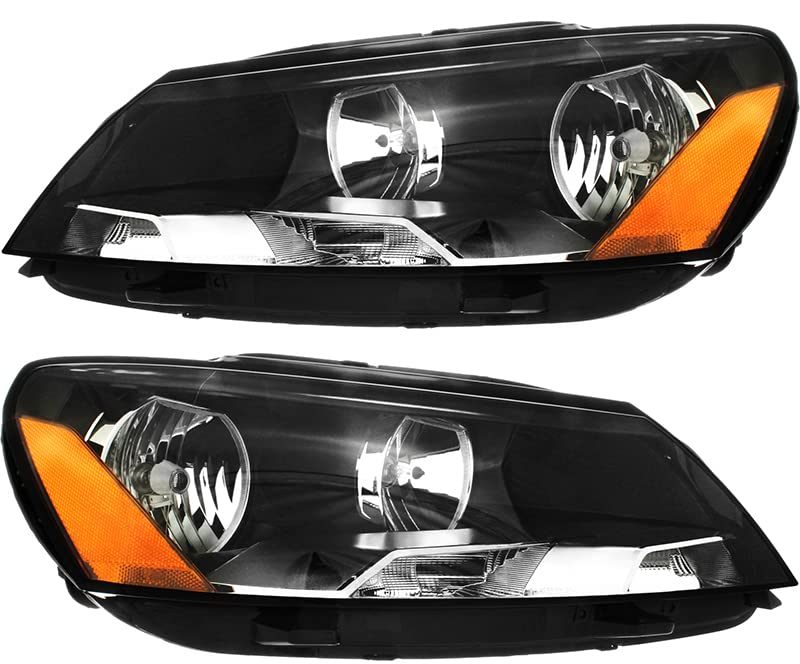 Volkswagen Passat Headlights Replacement Set - Halogen Headlamps for Driver & Passenger Side (2011-2015 Models) | Perfect for Night Driving & Foggy Conditions