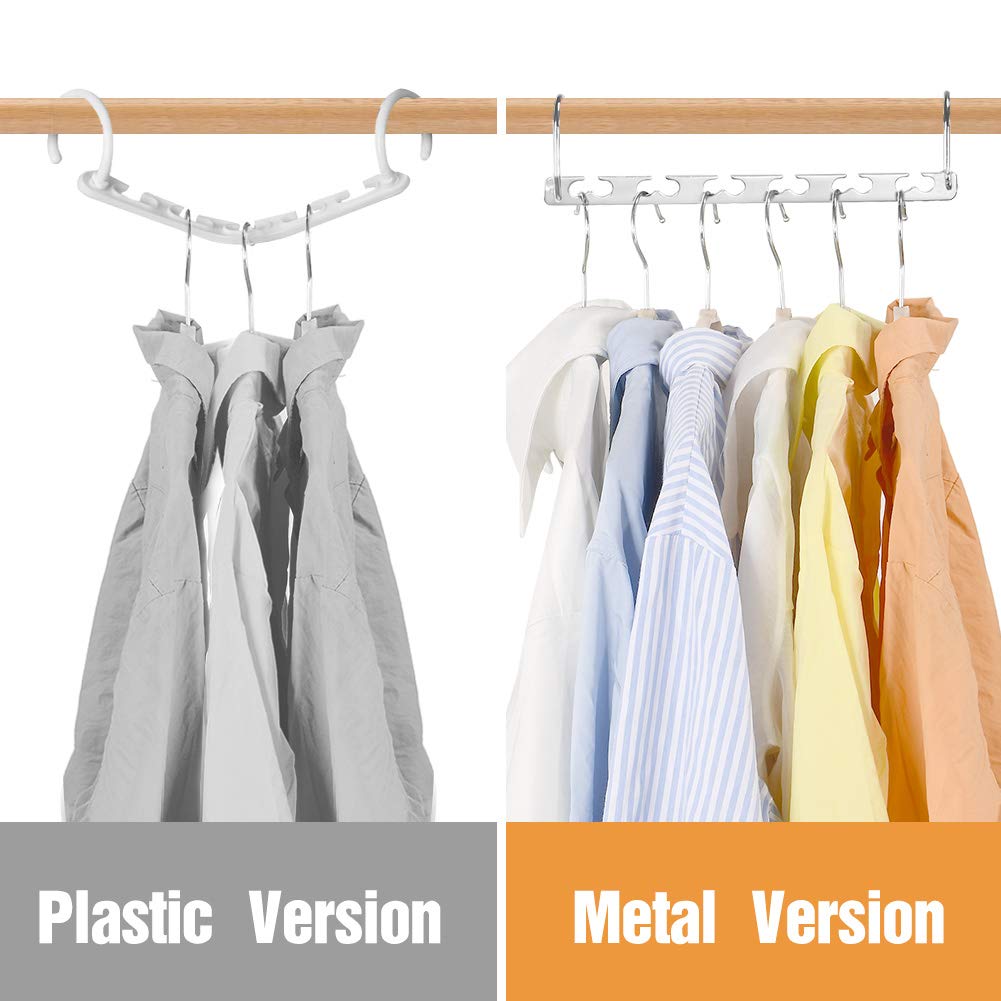 Space Saving Clothes Hangers - 20 Pack Metal Magic Hangers for Wardrobe Organization, Wrinkle-Free Closet Storage | Perfect for Small Spaces, Travel & Home Organization