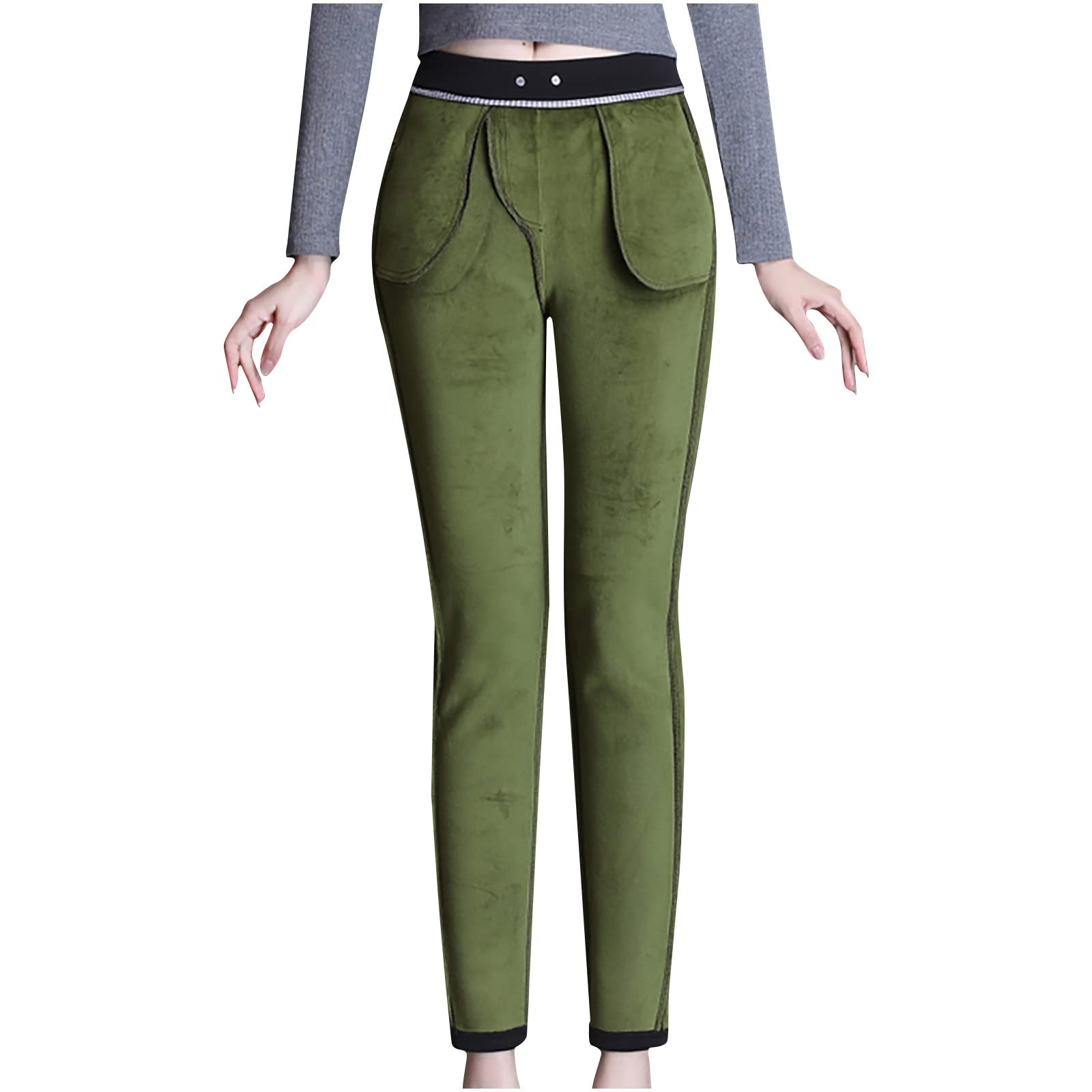 APIVOE Women's Fleece Lined Thermal Pants - High Waist Winter Warm Work Pants, Fuzzy Fleece Lined Leggings for Cold Weather, Plus Size Available - Perfect for Outdoor Activities, Office Work & Casual Wear